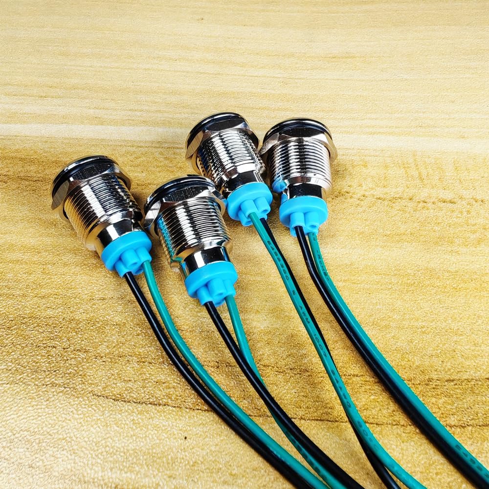 4pcs 12mm 3V-4.5V-5V-6V-7.5V-9VDC LED Metal Indicator Light Waterproof Signal Lamp Pilot Dash Directional Car Truck Boat with Wire(Green) Green - Image 3