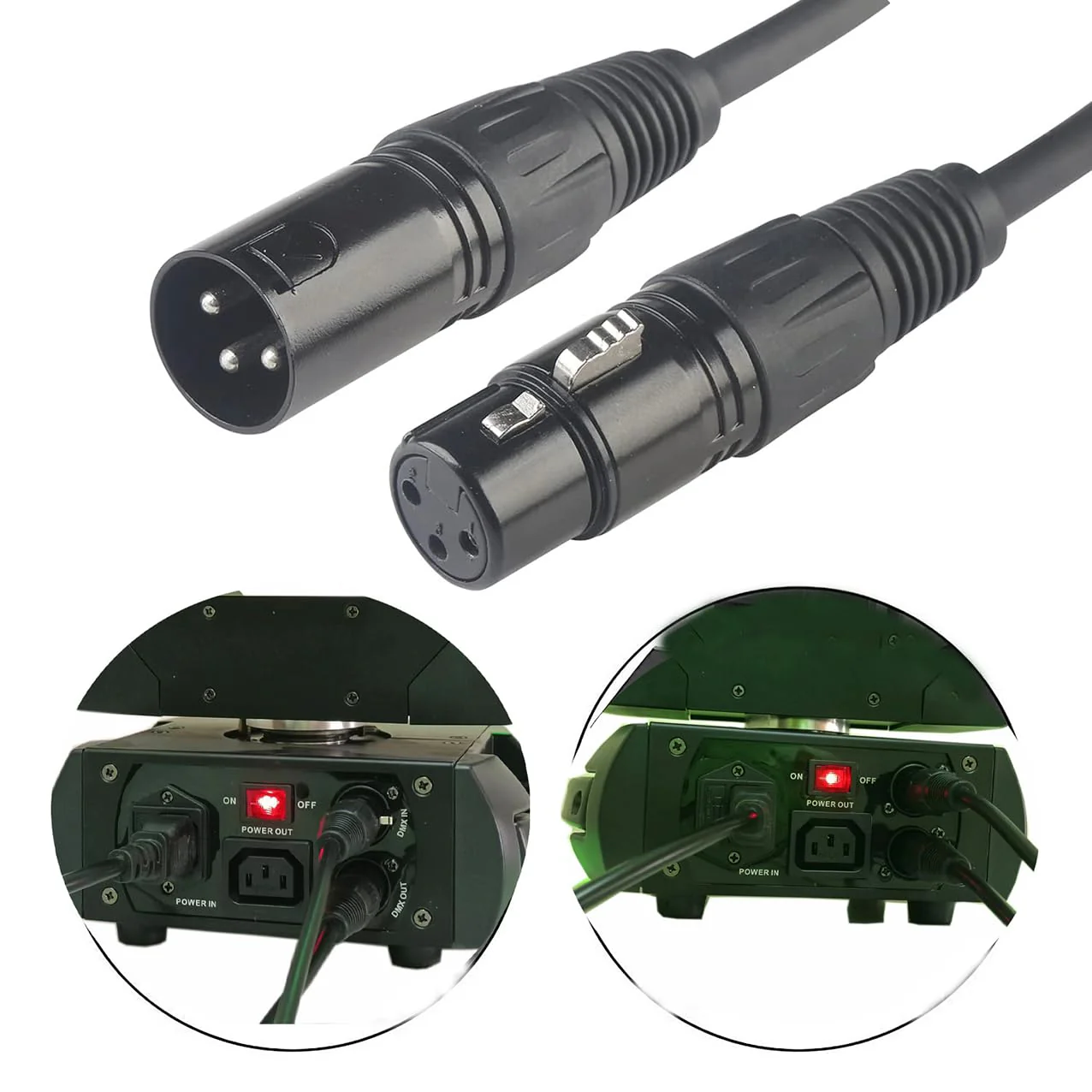 4PCS 1m Long DMX 512 XLR Cable 3.2t 3 Pin True Male to Female for Microphone Stage Lights 1Mcable-4PACK - Image 3