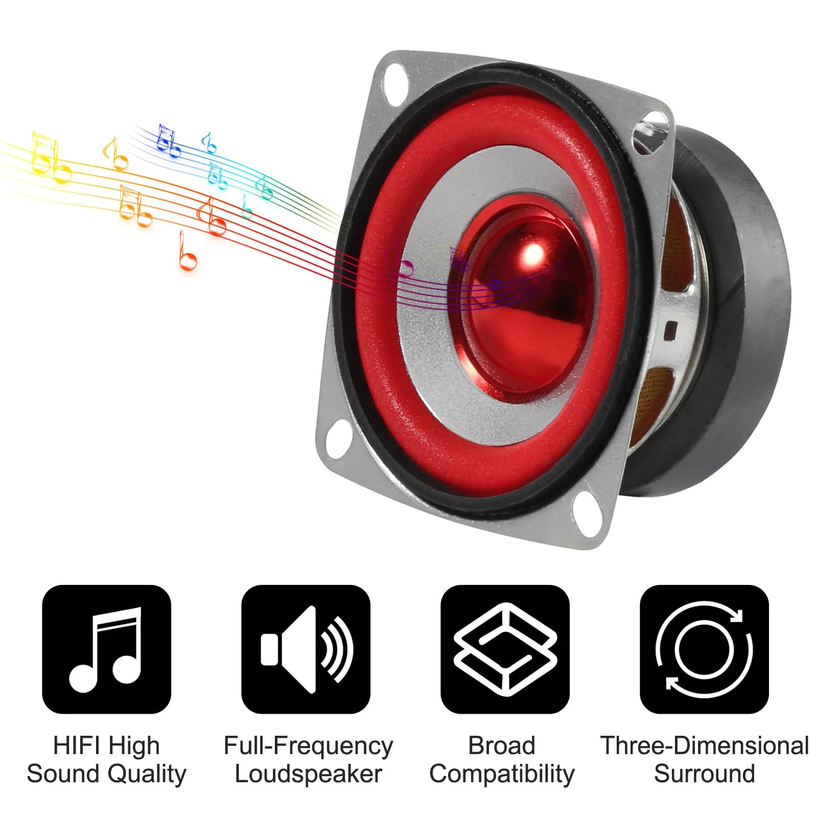 4pcs 4Ohm 5W Full Range Audio Speaker Stereo Woofer Loudspeaker for Arduino Replacement (4pcs) 4pcs - Image 5