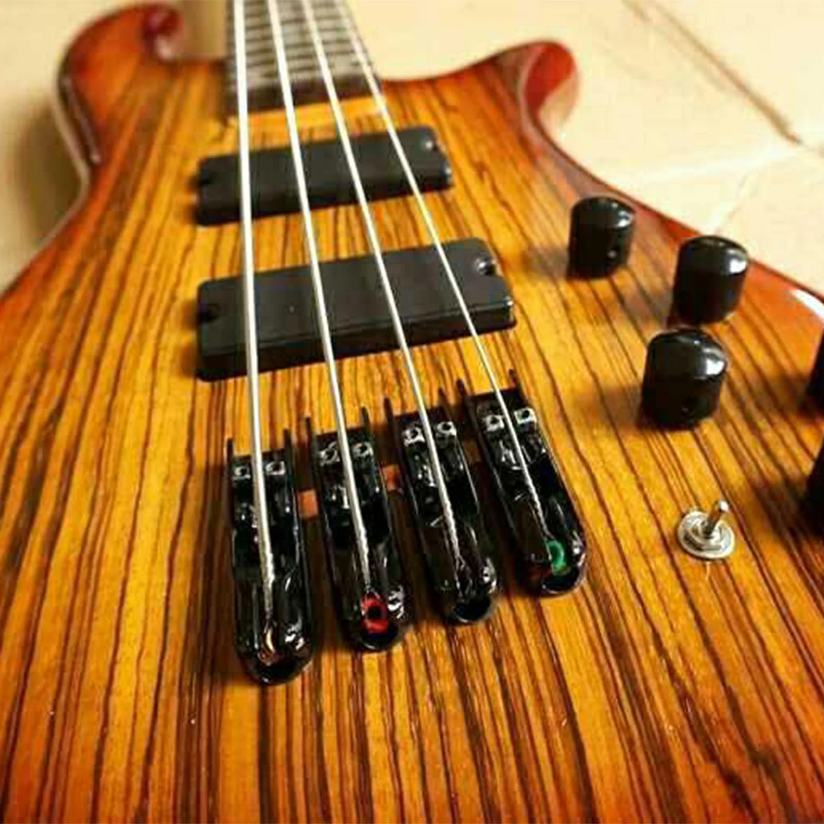 4pcs Bass Guitar Bridge Individual Bass Bridge Guitar Bridge Single Individual Tailpiece Single String Bass Bridge Bass Guitar Saddles Compatible with 4 String Electric Bass Guitar Accessories,S - Image 3