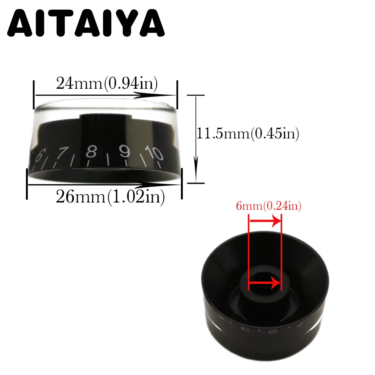 4pcs Black Imperial/USA LP Electric Guitar Knobs Speed Volume Tone Control Knob LP Style with 24 Fine Splines for CTS Pots/USA LP Electric Guitar Knob Black - Image 3
