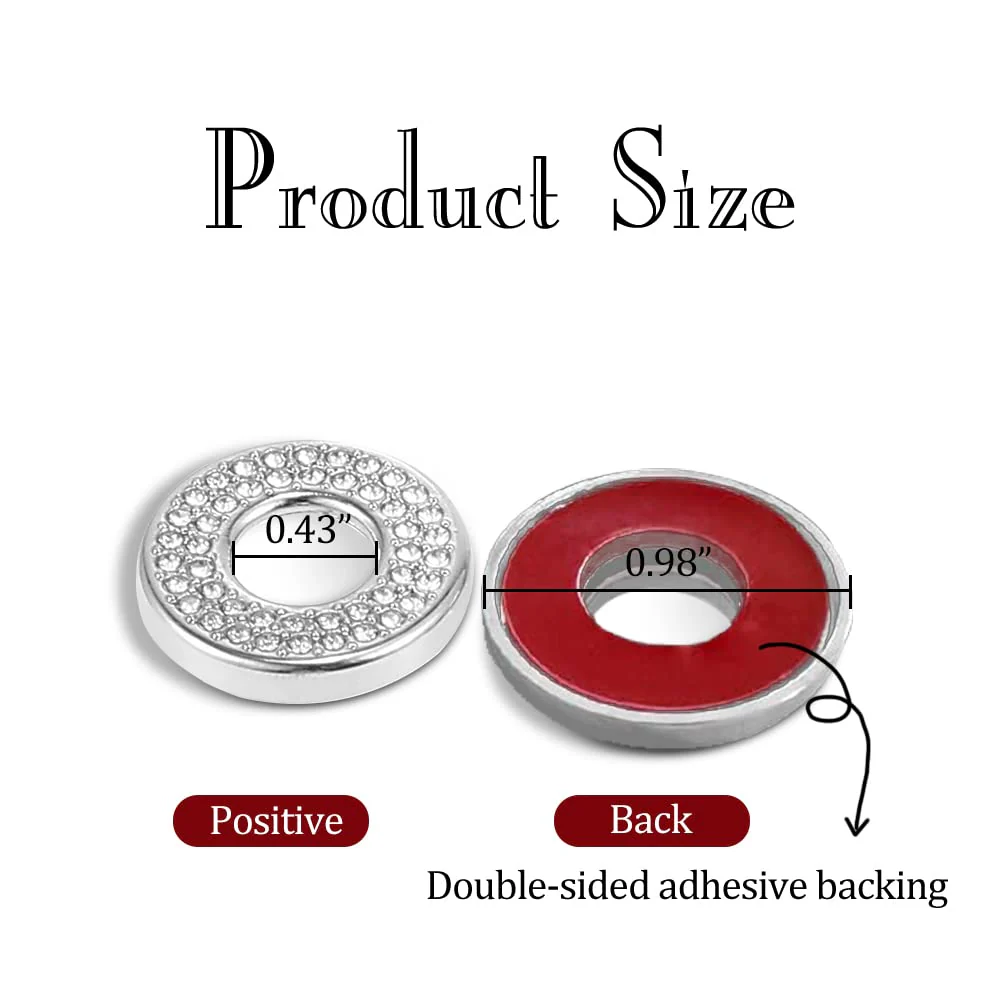 4PCS Bling Car Door Lock Inner Stickers, Bling Car Inner Door Lock Sparkle Stickers, Rhinestones Pull Rod Bolt Decorations Car Interior Accessories for Mercedes Benz C Class C200L GLC260 White - Image 2