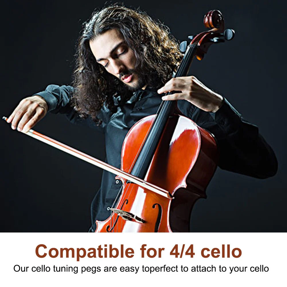 4pcs Cello Tuning Peg No Hole Ebony Wood 4/4 Cello Peg Elegant Musical Instruments Parts Cello Tuning Pegs Cello Tuning Pegs 4/4 Cello Tuning Pegs 4/4 Cello Tuning Pegs - Image 7