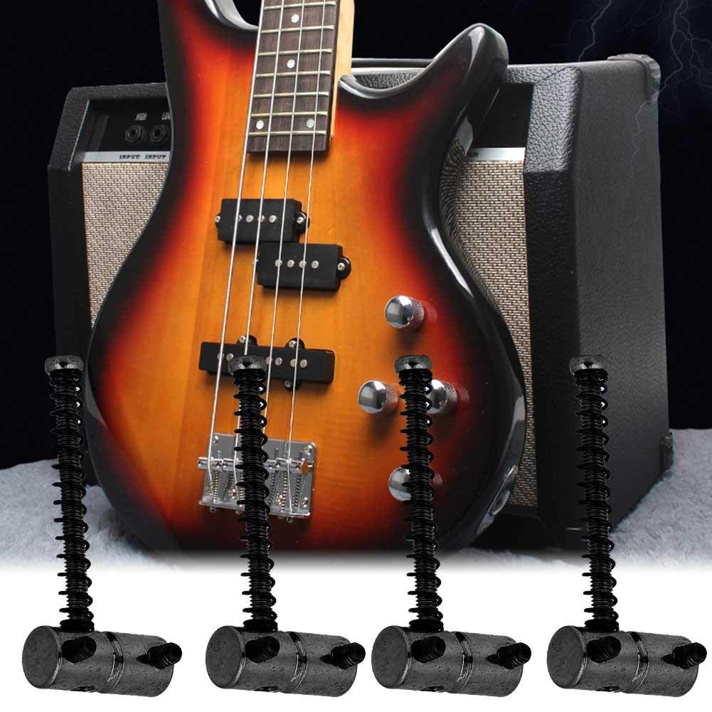 4pcs Electric Bass Compensated Saddles Set,Bass Bridge String Saddles Spring Screws for Electric Bass Guitar (Black) - Image 4