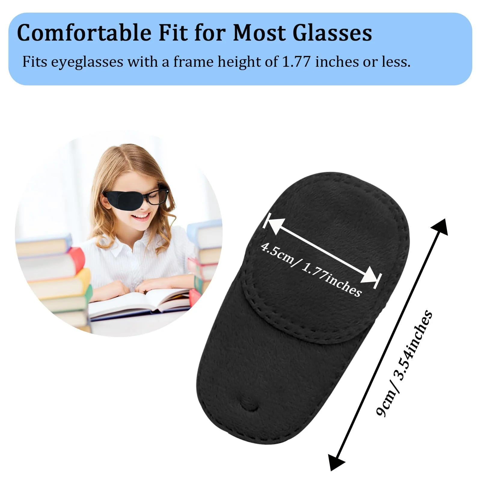 4pcs Eye Patches for Glasses Medical Eye Patch Treating Lazy Eye Amblyopia Strabismus Improve Vision Reusable Soft Eye Patch for Kids, Black - Image 4