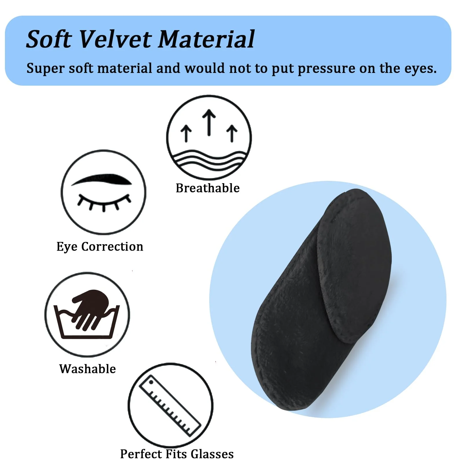 4pcs Eye Patches for Glasses Medical Eye Patch Treating Lazy Eye Amblyopia Strabismus Improve Vision Reusable Soft Eye Patch for Kids, Black - Image 5