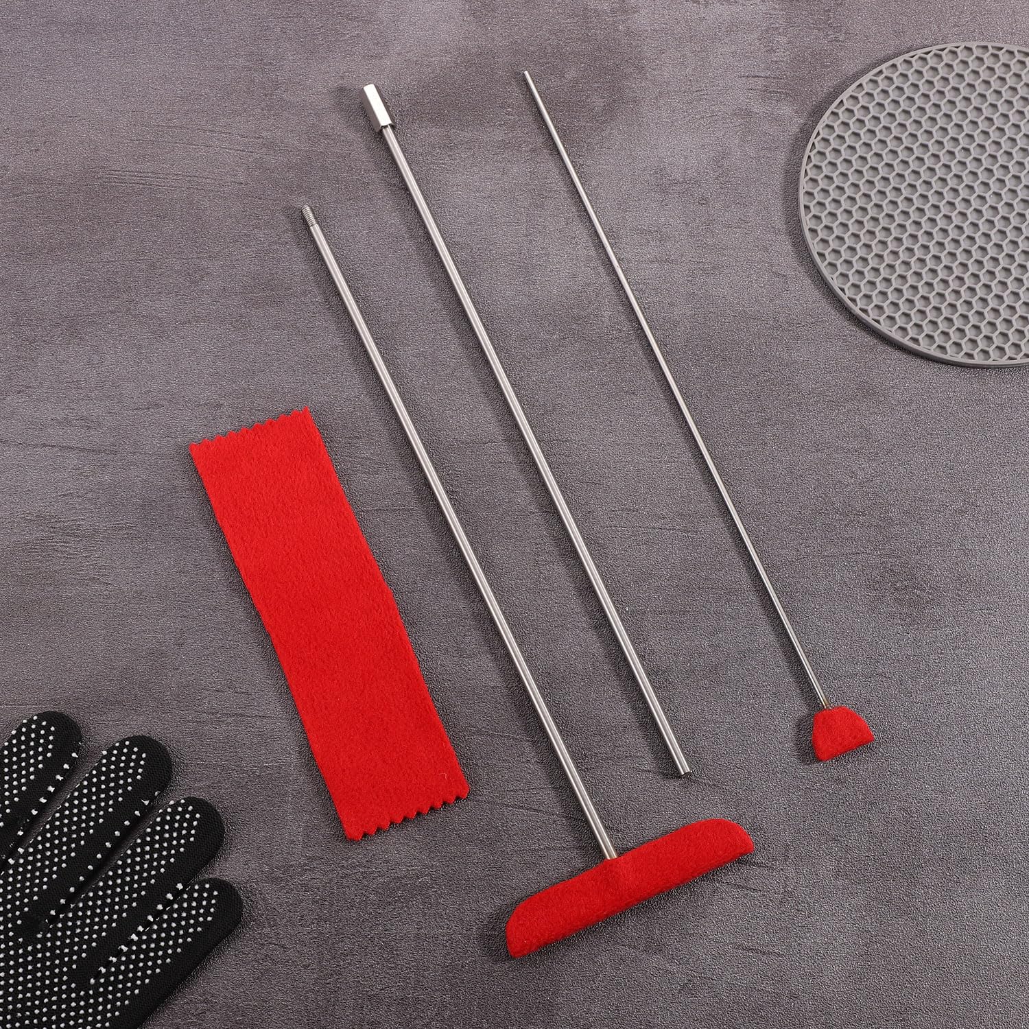 4pcs Grand Piano Soundboard Cleaning Tools, Big & Small Brush Head Cleaning Tool with Extension Rod and Soft Fiber Cloth Piano Cleaning Kit Piano Soundboard Cleaner - Image 7