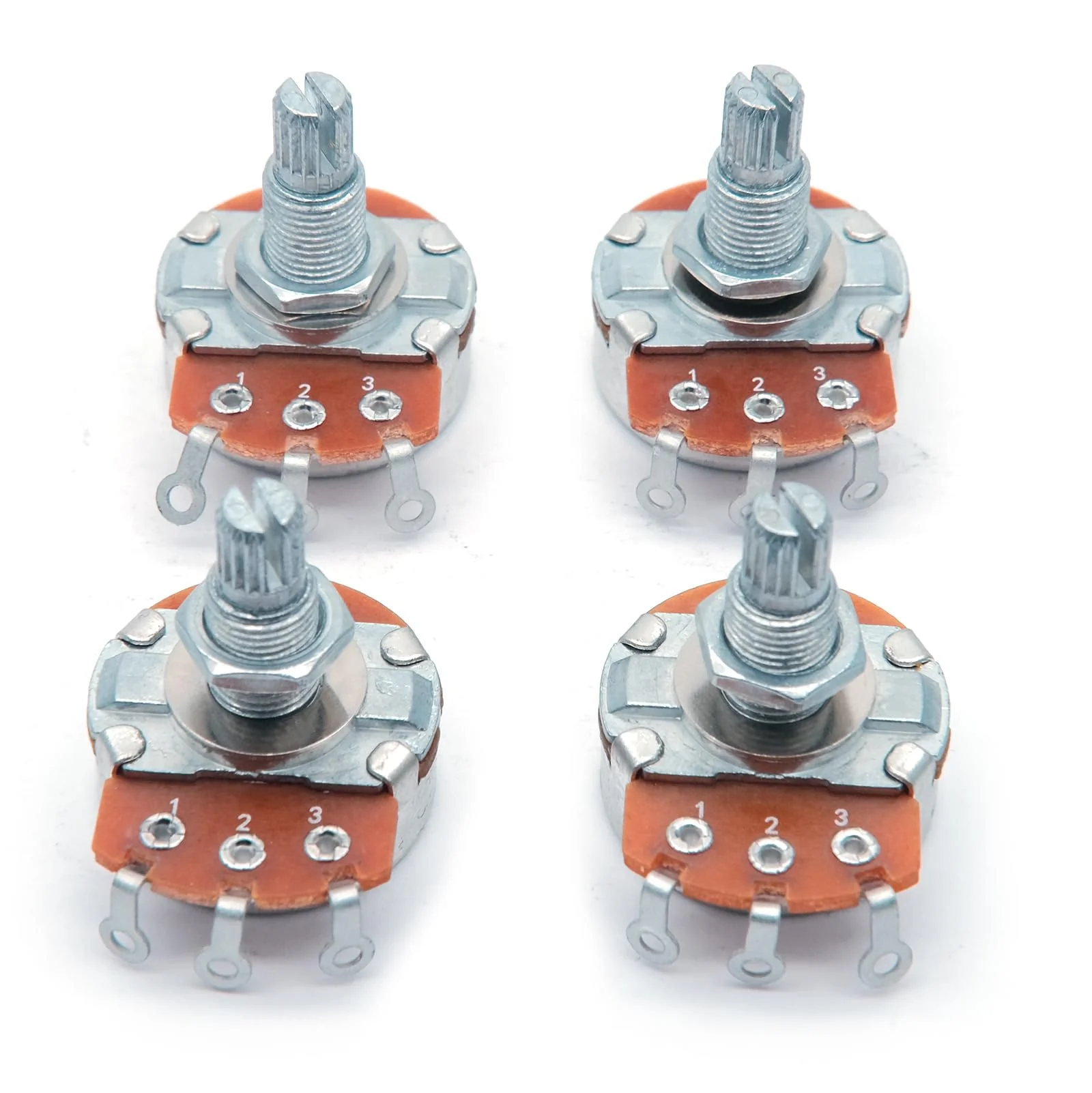 4PCS Guitar Large Potentiometer Audio Volume Taper Pots for Electric Guitar or Bass Guitar (Long 18mm Shaft A500K B500K) Long 18mm Shaft A500K B500K - Image 3