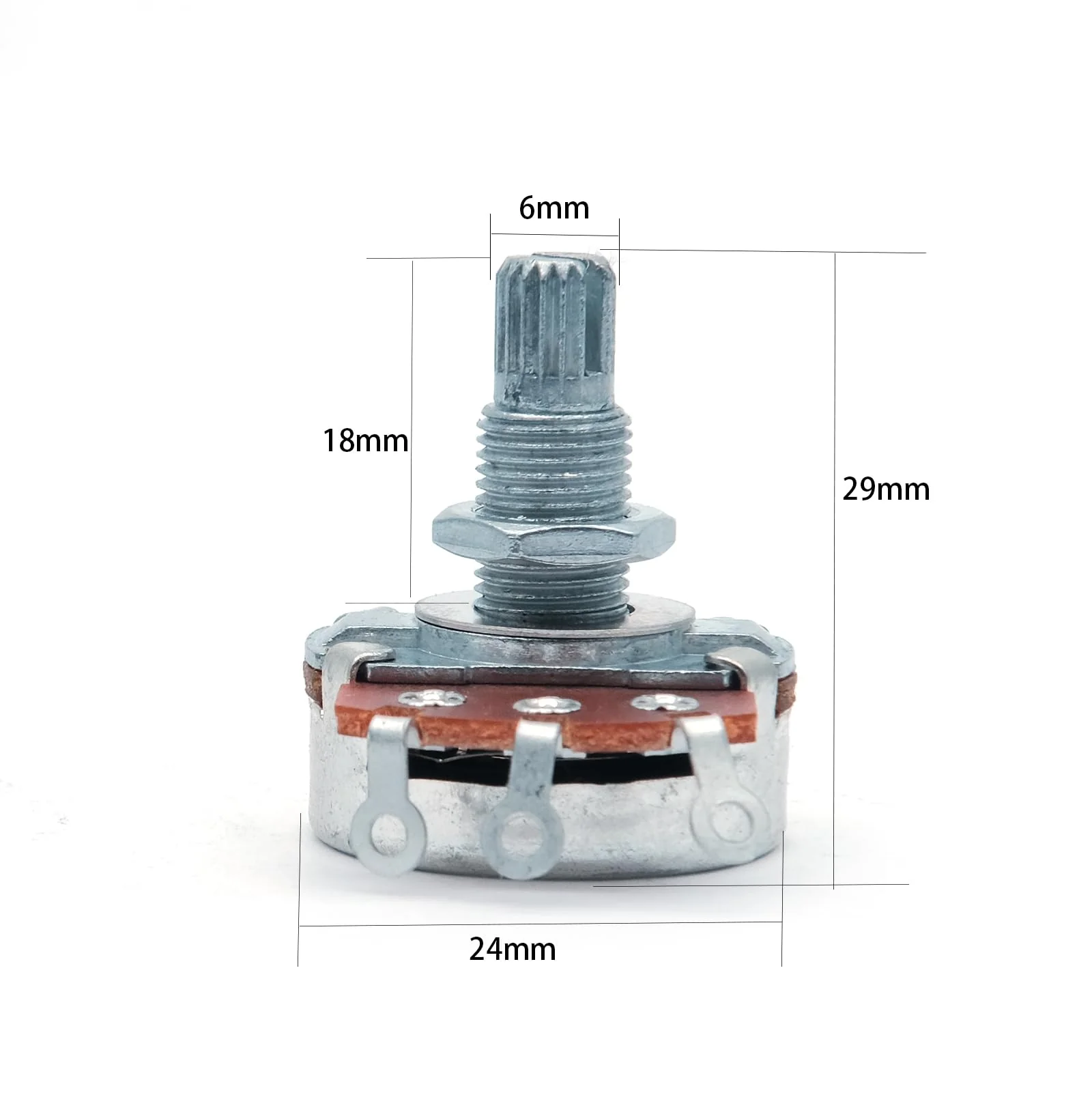 4PCS Guitar Large Potentiometer Audio Volume Taper Pots for Electric Guitar or Bass Guitar (Long 18mm Shaft A500K B500K) Long 18mm Shaft A500K B500K - Image 6