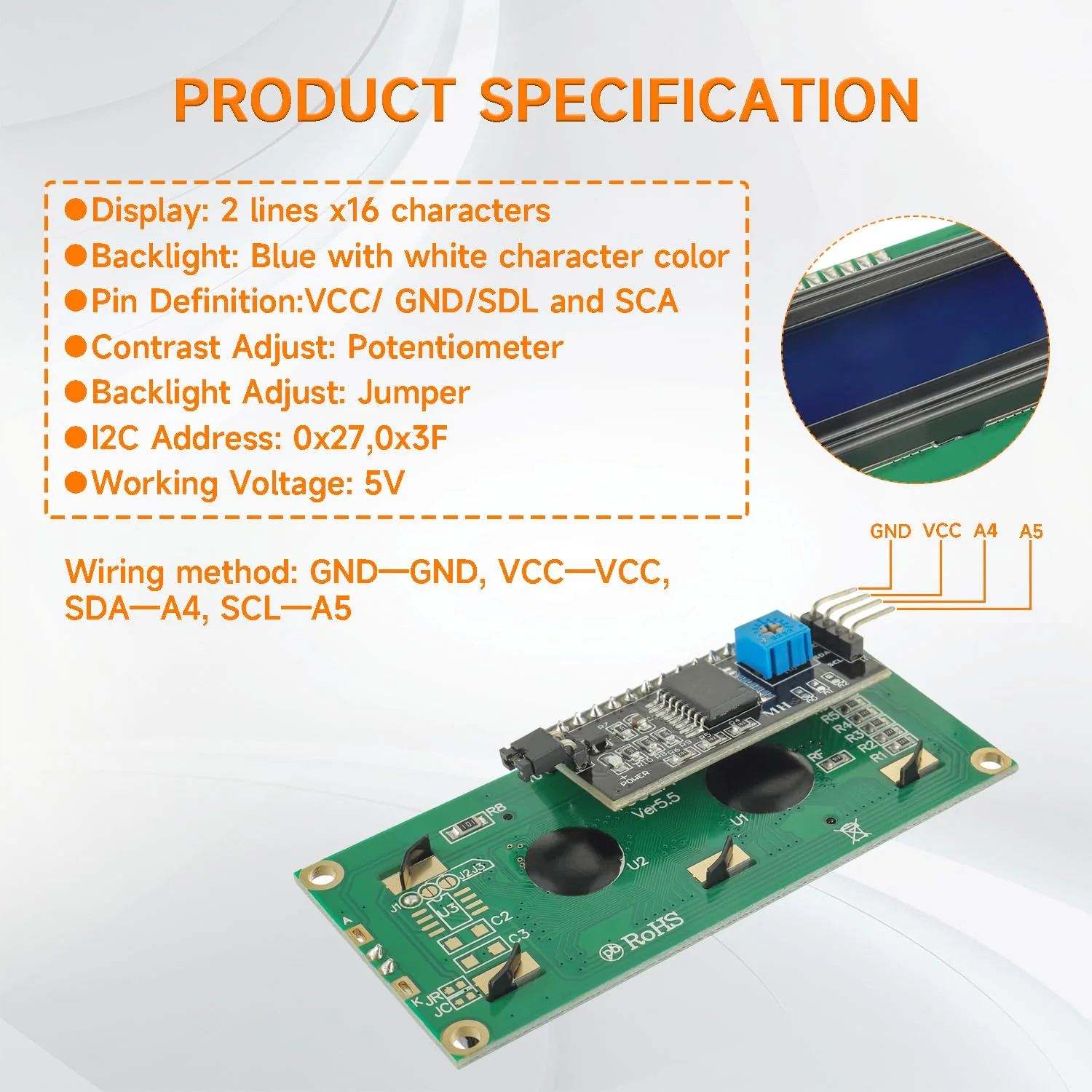 4pcs I2C IIC TWI 1602 Serial LCD Display Module 16x2 Compatible with Arduino Raspberry Pi - Image 3