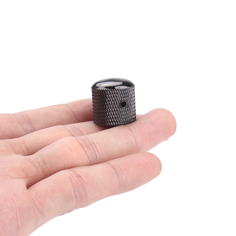 4Pcs Metal Guitar Knobs Volume Tone Control Knobs Dome Knobs with with Allen Keys Screws for Fender Telecaster Gibson Les Paul Electric Guitar Bass (Black) Black - Image 3