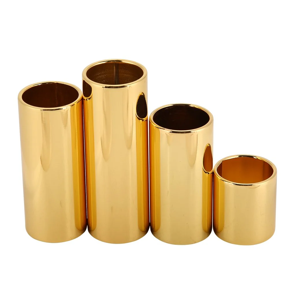 4pcs Per set Electric Guitar Metal Slide Bar Guitars String Slides Golden Brass Slide Guitar - Image 2