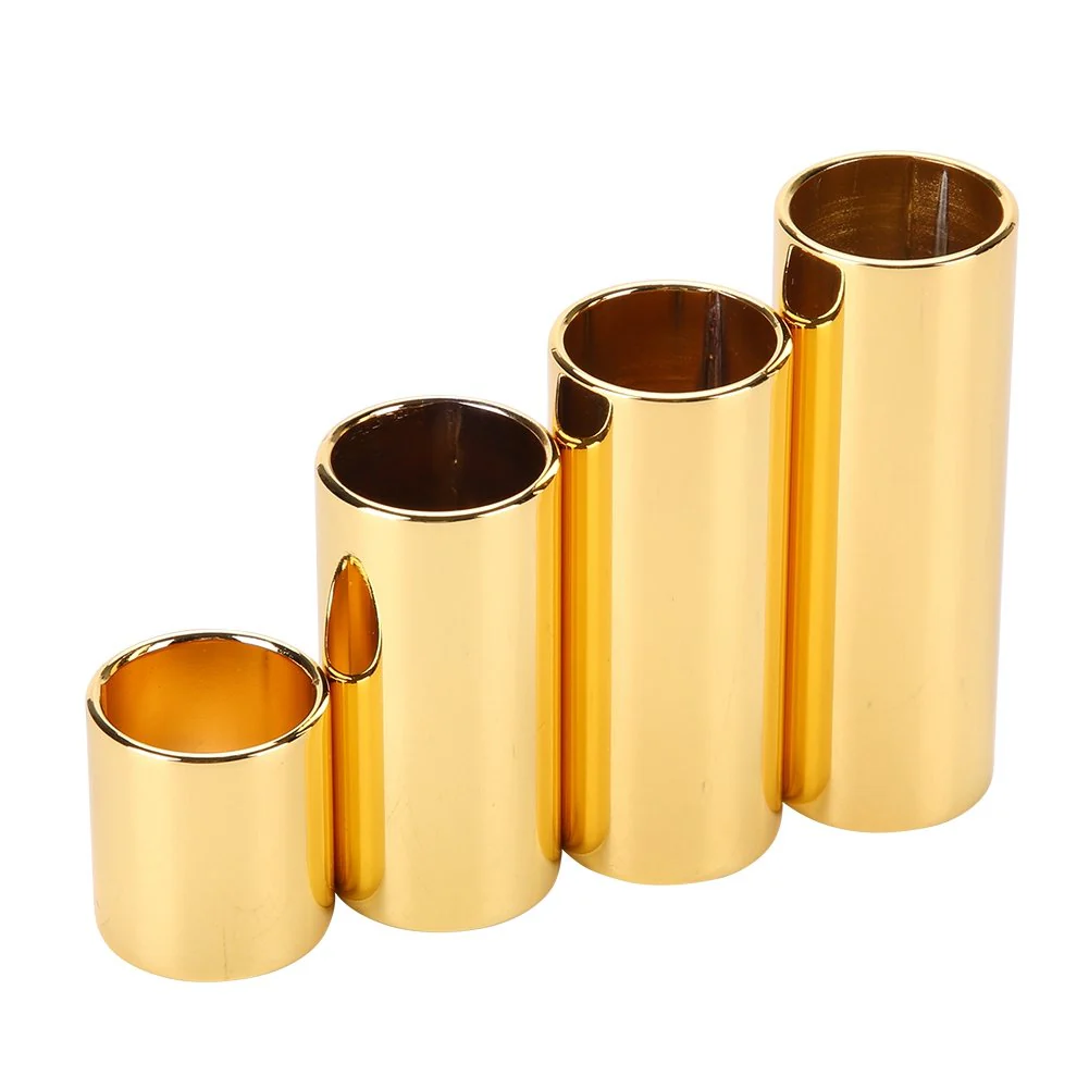 4pcs Per set Electric Guitar Metal Slide Bar Guitars String Slides Golden Brass Slide Guitar - Image 3