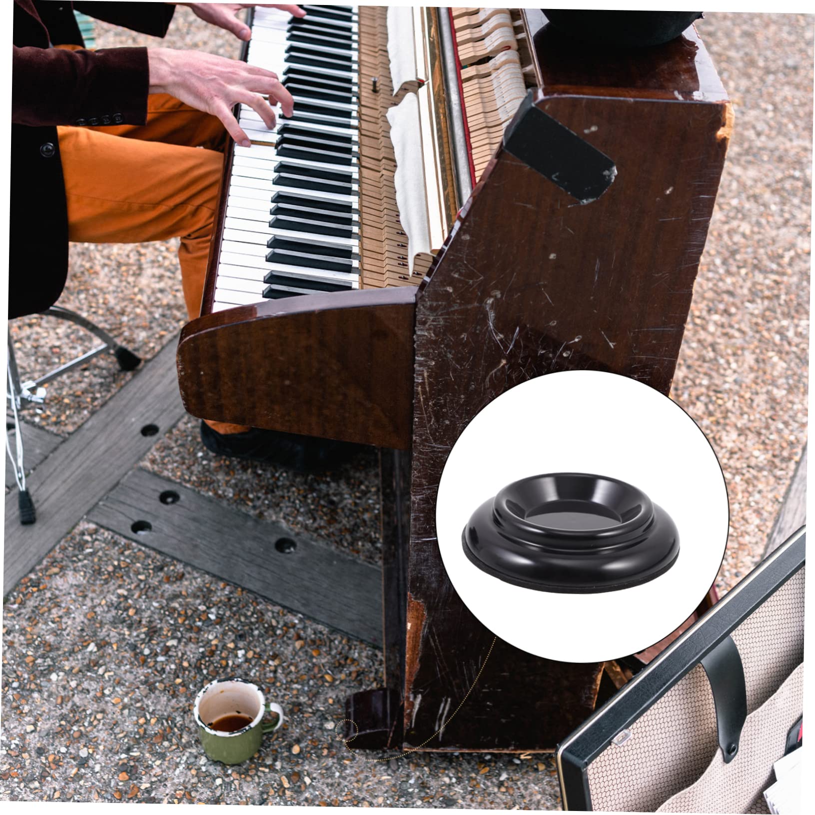 4pcs Piano Mat Piano Coaster Furniture Table Feet Caps Piano Caster Mat Piano Foot Leg Mat Piano Caster Pads Round Place Mats Piano Feet Pads Anti-Noise Abs Sound Insulation Mat - Image 9