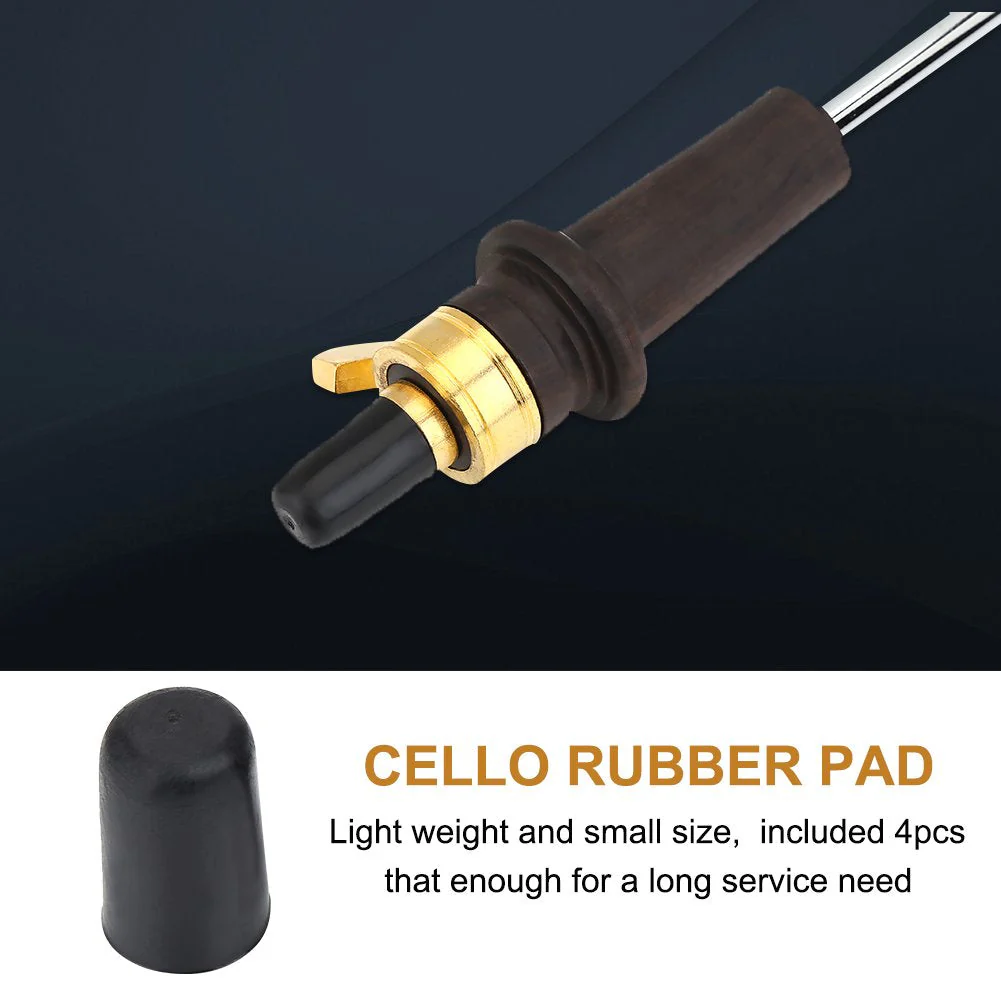 4Pcs Rubber Tip for Cello Endpin, Anti-slip End Pin Cover Protector Portable Cello Rubber Endpin Tip Protector Violin Accessories Black - Image 5