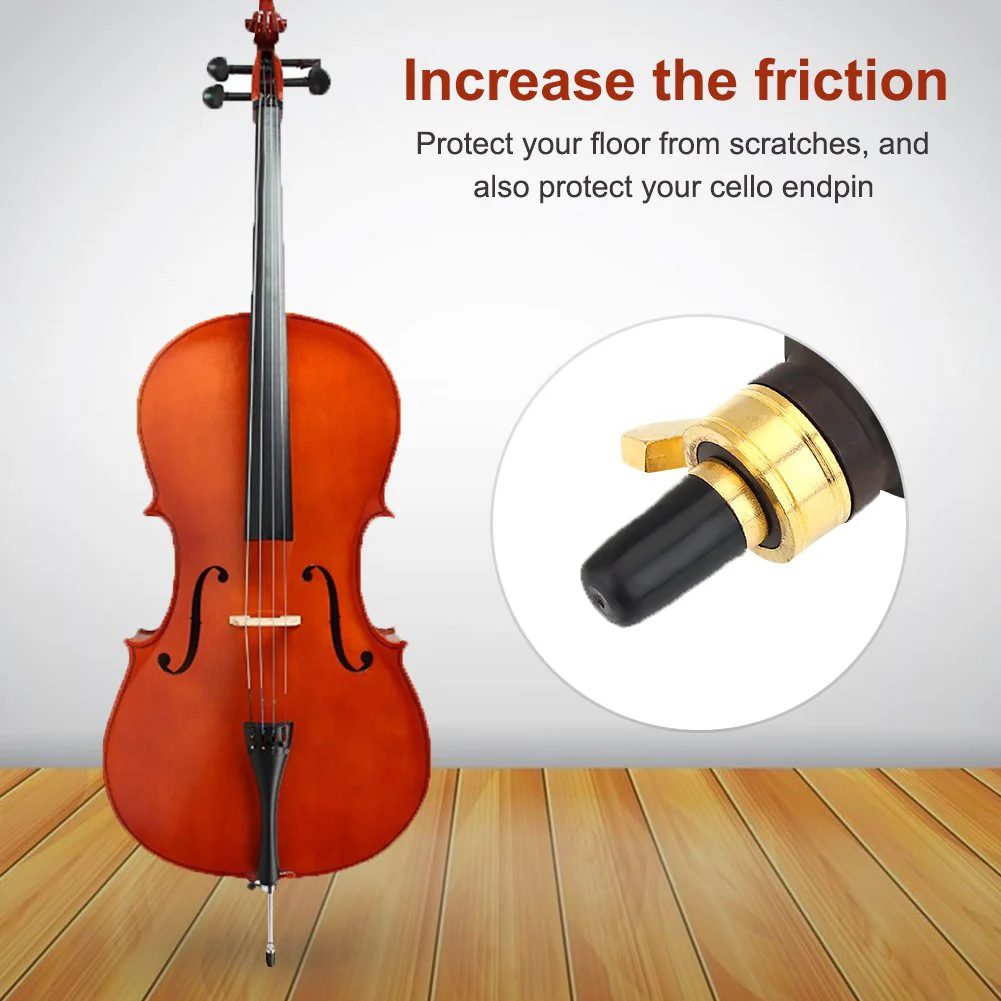 4Pcs Rubber Tip for Cello Endpin, Anti-slip End Pin Cover Protector Portable Cello Rubber Endpin Tip Protector Violin Accessories Black - Image 6