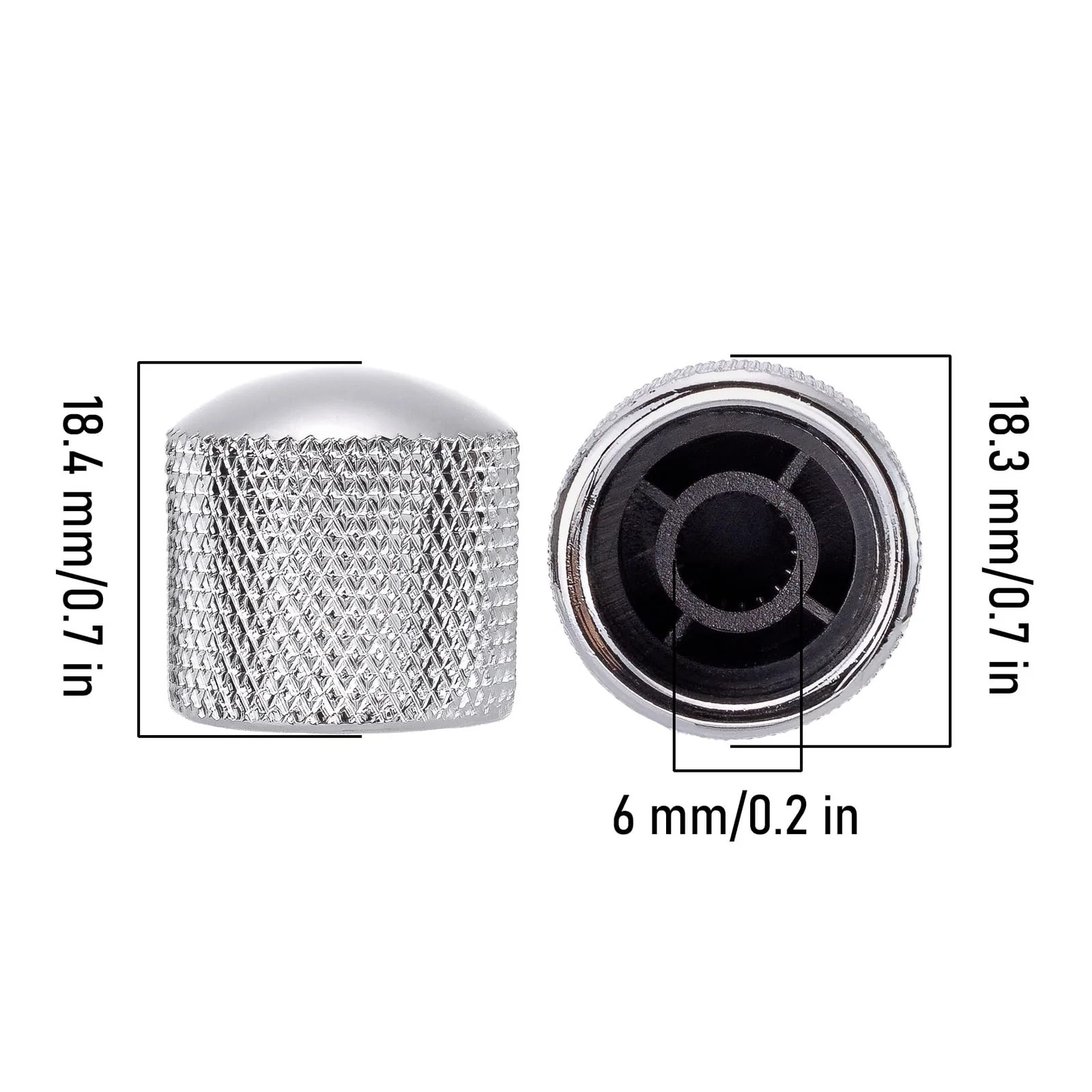 4Pcs Silver Metal Dome Tone Knob for Electric Guitar Bass Parts - Image 3