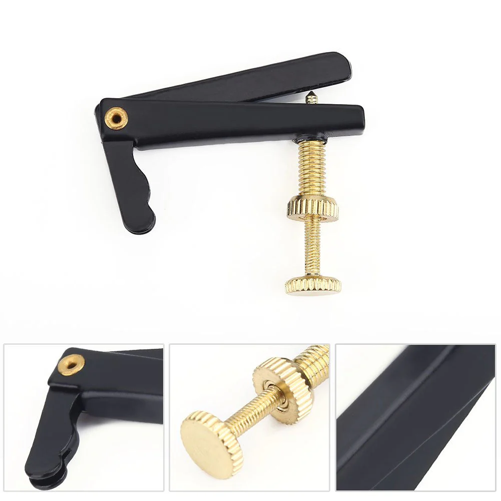 4Pcs String Adjuster Anti-rust Cello String Fine Tuner with Gold Screw Instrument Accessory for 3/4 4/4 Cello (Black) Cello String Adjuster Gold Tone Cello Fine Tuners 4/4 - Image 2