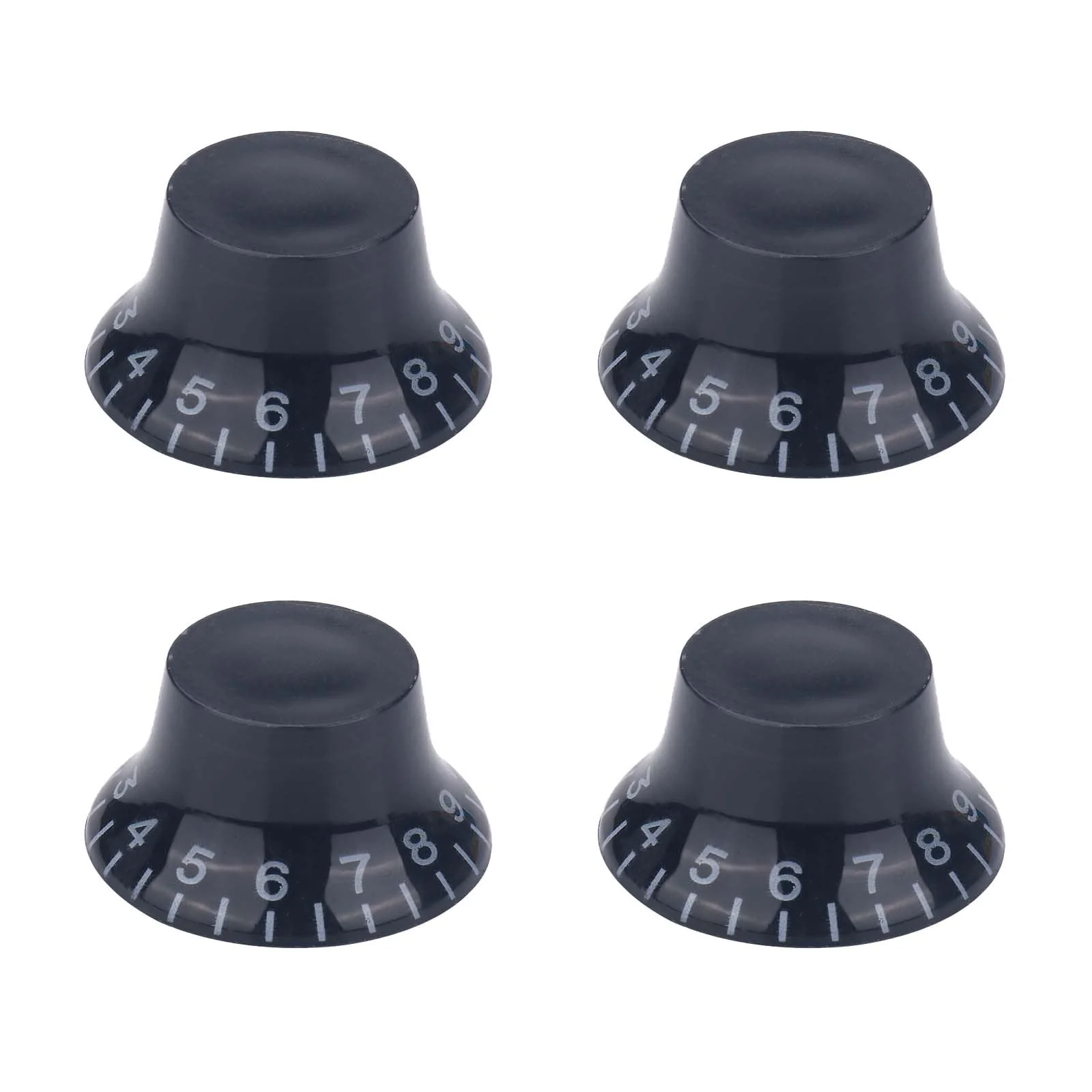 4PCS Top Hat Electric Guitar Control Knobs, Volume Tone Control Knobs Turning Speed Control Knob Guitar Bell Knobs for LP SG Electric Guitar Bass Replacement (Black) Black