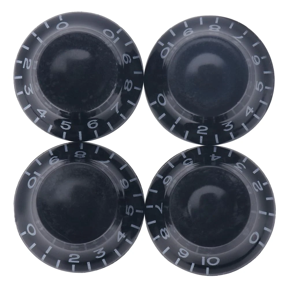 4PCS Top Hat Electric Guitar Control Knobs, Volume Tone Control Knobs Turning Speed Control Knob Guitar Bell Knobs for LP SG Electric Guitar Bass Replacement (Black) Black - Image 5