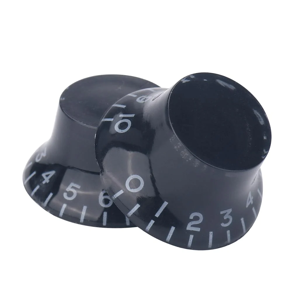 4PCS Top Hat Electric Guitar Control Knobs, Volume Tone Control Knobs Turning Speed Control Knob Guitar Bell Knobs for LP SG Electric Guitar Bass Replacement (Black) Black - Image 6