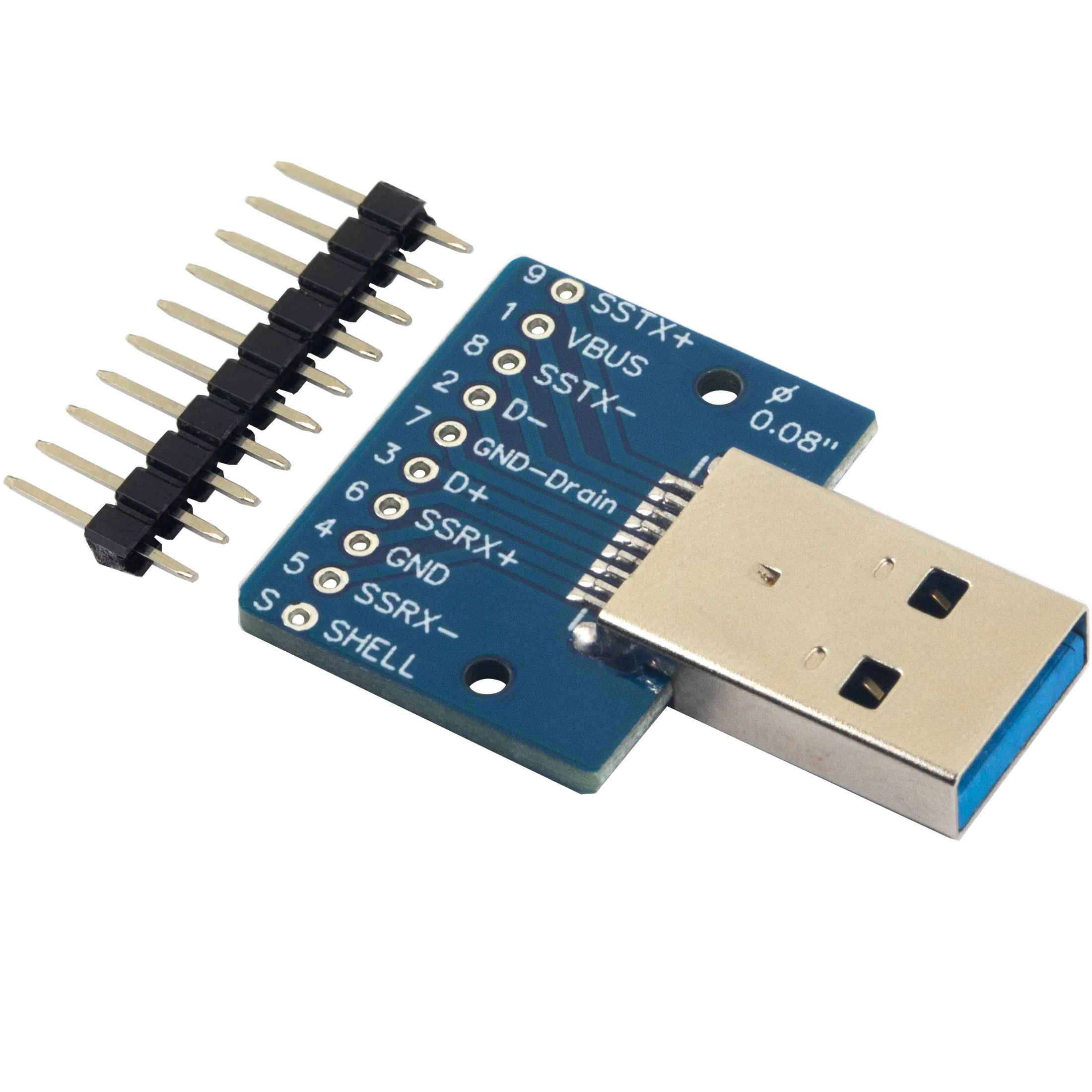 4pcs USB 3.0 Type A Male and Female Breakout Board, 10Pin, 2.54mm / 0.1" Pitch, Quickly and Easily Install - Image 5