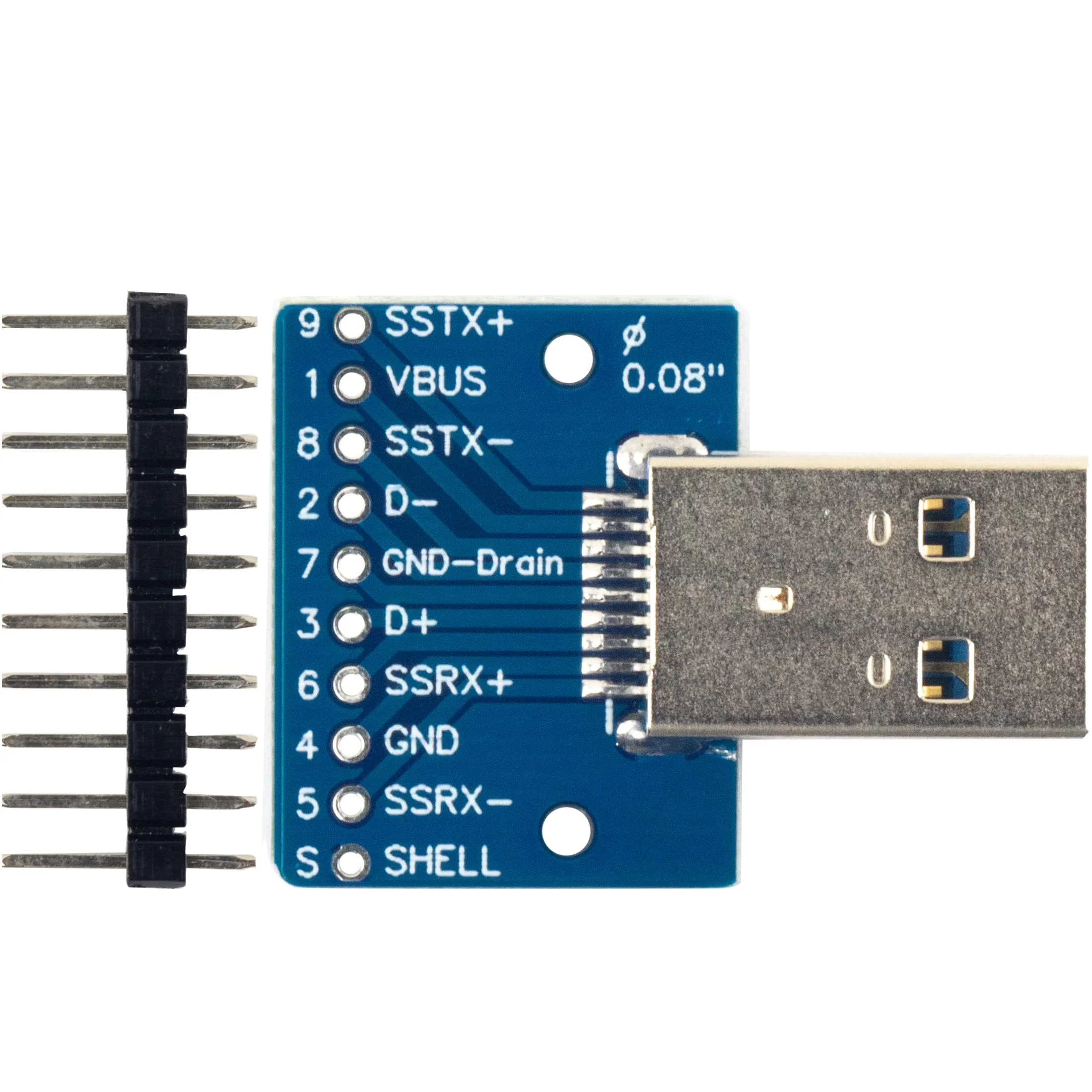 4pcs USB 3.0 Type A Male and Female Breakout Board, 10Pin, 2.54mm / 0.1" Pitch, Quickly and Easily Install - Image 6
