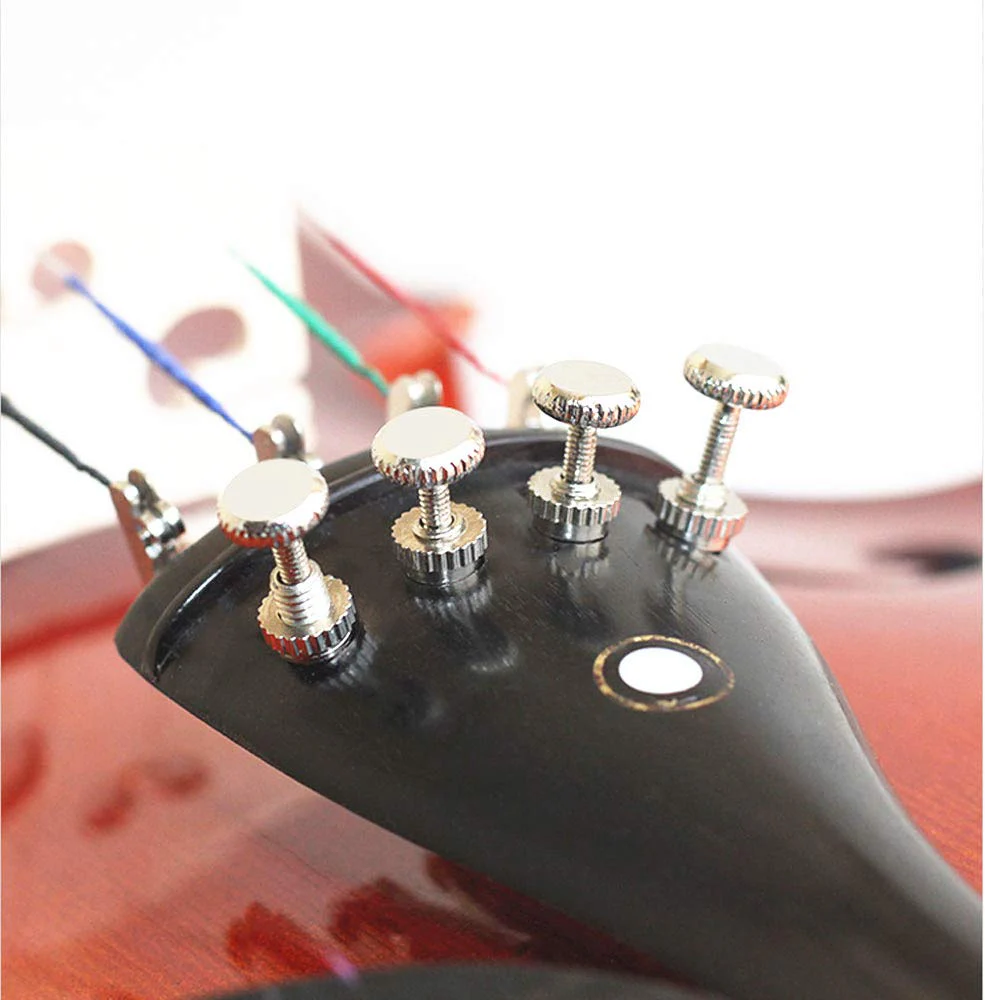 4Pcs Violin Fine Tuners 3/4-4/4 String Adjuster Fine Tuner Violin Parts Silver - Image 4