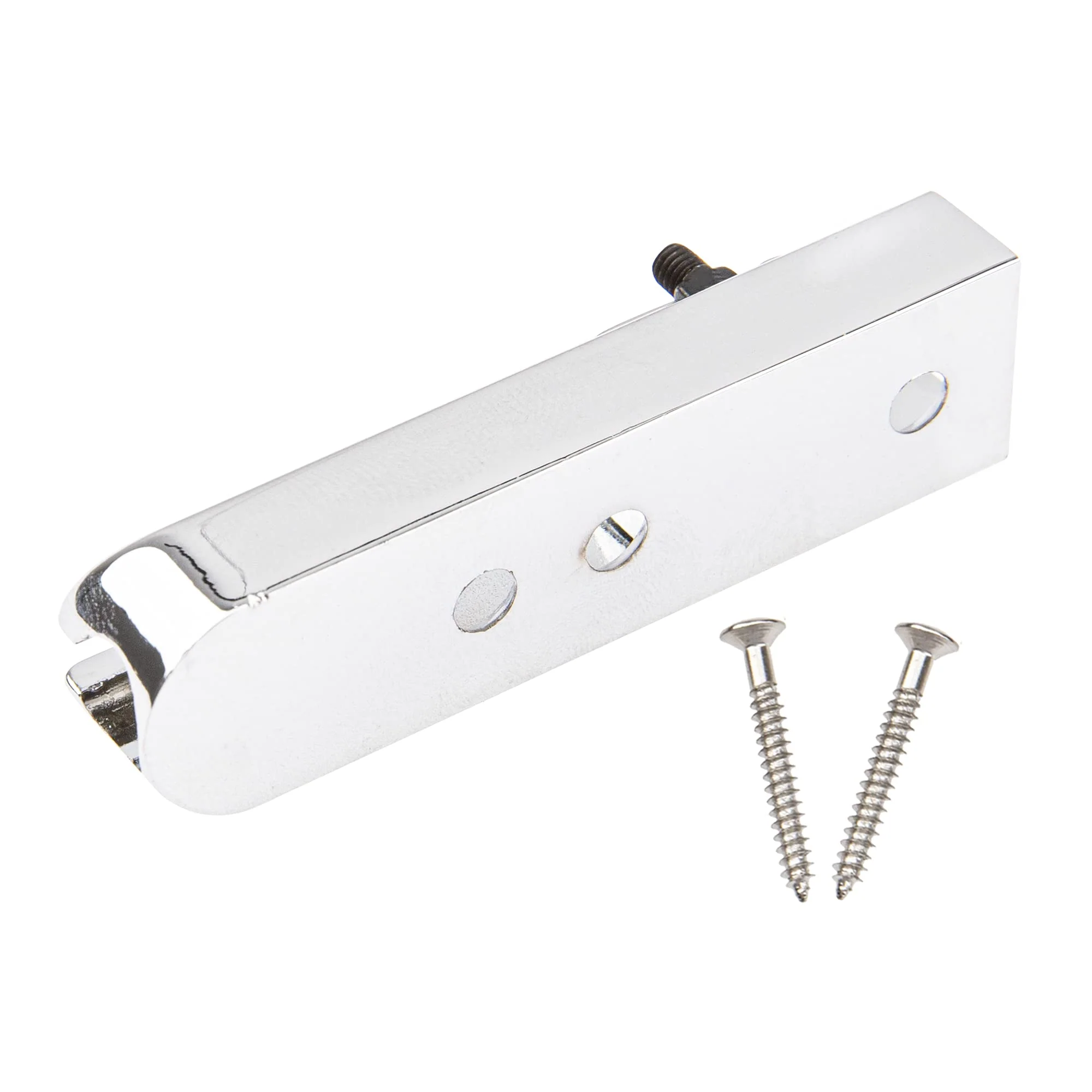 4Pcs Yootones Bass Guitar Bridge Individual Bass Bridge Tailpiece Single String Bass Bridge Compatible with 4 String Electric Bass Guitar Accessories (Silver) Silver - Image 3