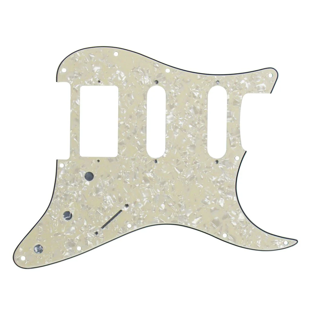 4Ply Aged Pearl Strat HSS Pickguard Scratch Plate Guitar BackPlate Set for Standard Strat Modern Style Guitar Part 4Ply Aged Pearl - Image 6