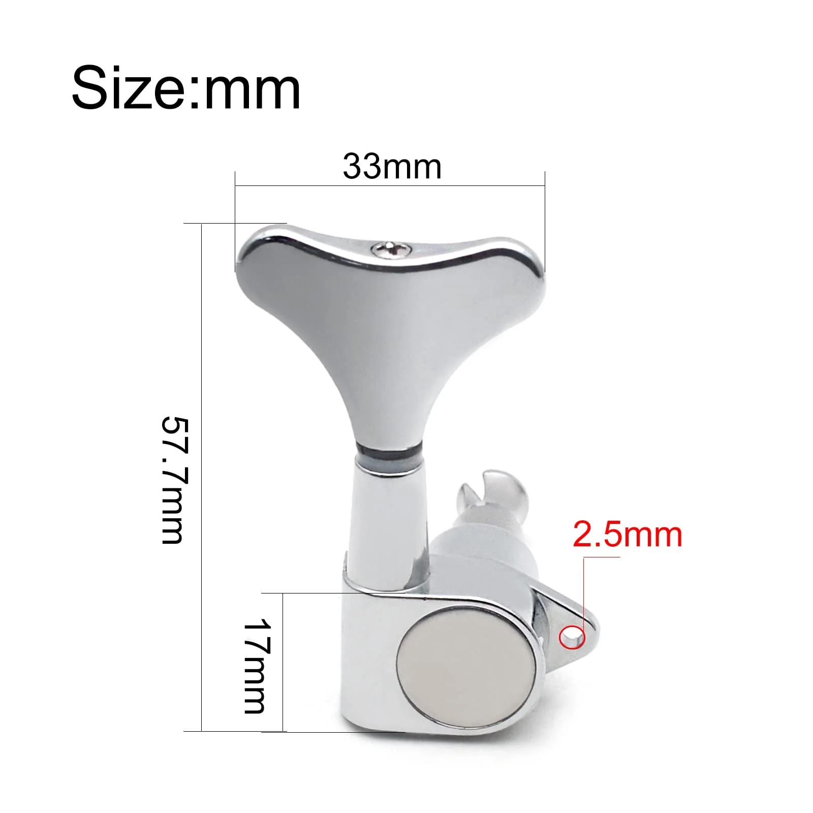 4R Electric Bass Guitar Sealed Tuning Pegs Tuners Machine Heads Tuning Keys/Buttons Guitar Parts Machine Head Tuners for Precision Bass and Jazz Bass (Chrome) Chrome - Image 4