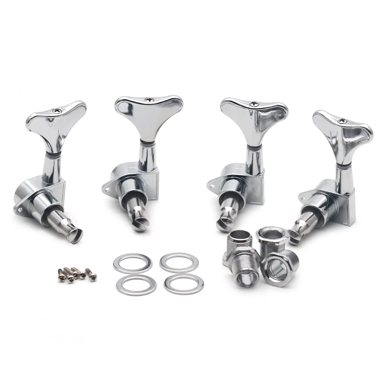 4R Electric Bass Guitar Sealed Tuning Pegs Tuners Machine Heads Tuning Keys/Buttons Guitar Parts Machine Head Tuners for Precision Bass and Jazz Bass (Chrome) Chrome - Image 7
