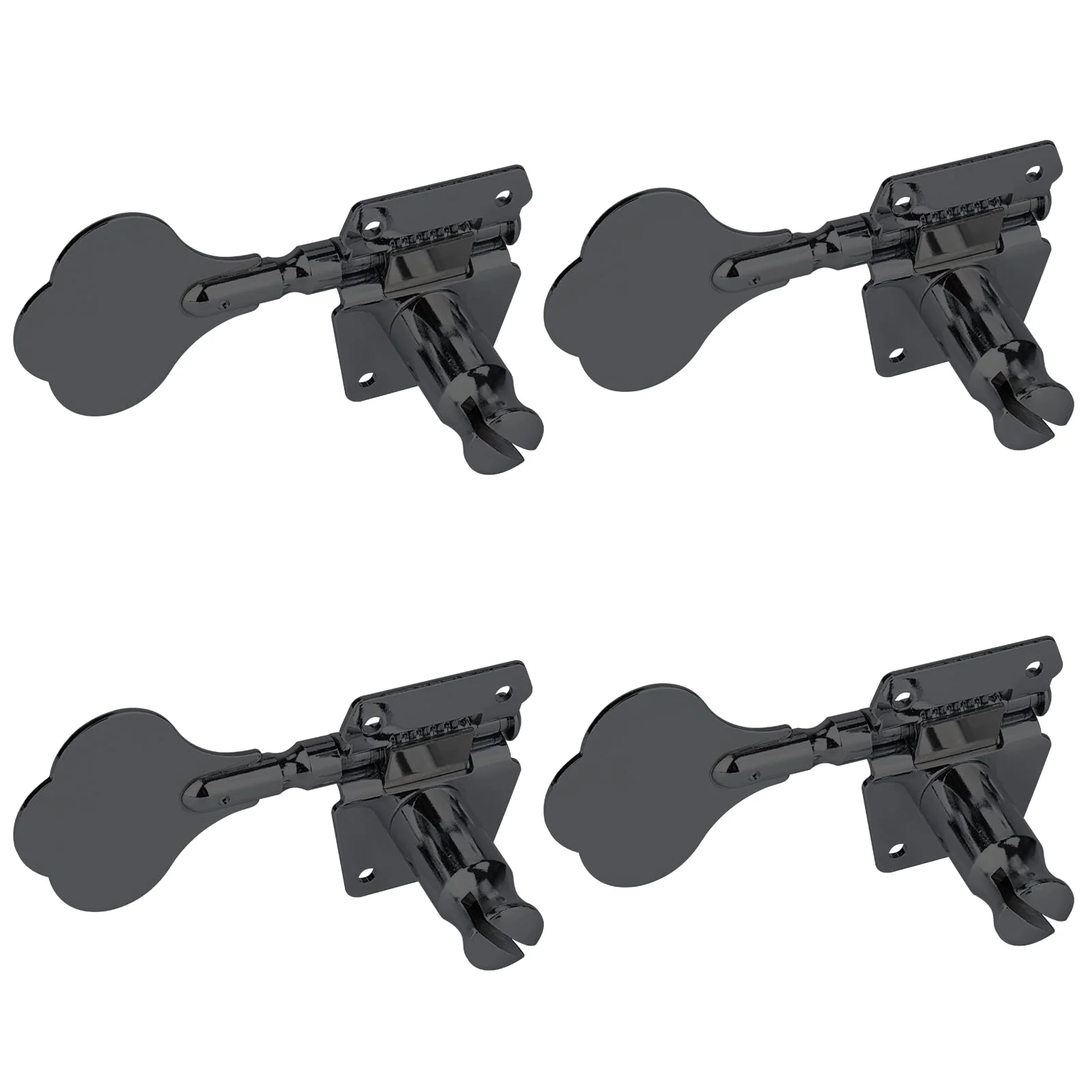 4R Machine Head Bass Tuning Pegs, 4-in-Line Open Gear Tuning Keys, Right Hand, for Jazz & Precision Bass Replacement, Black - Image 3