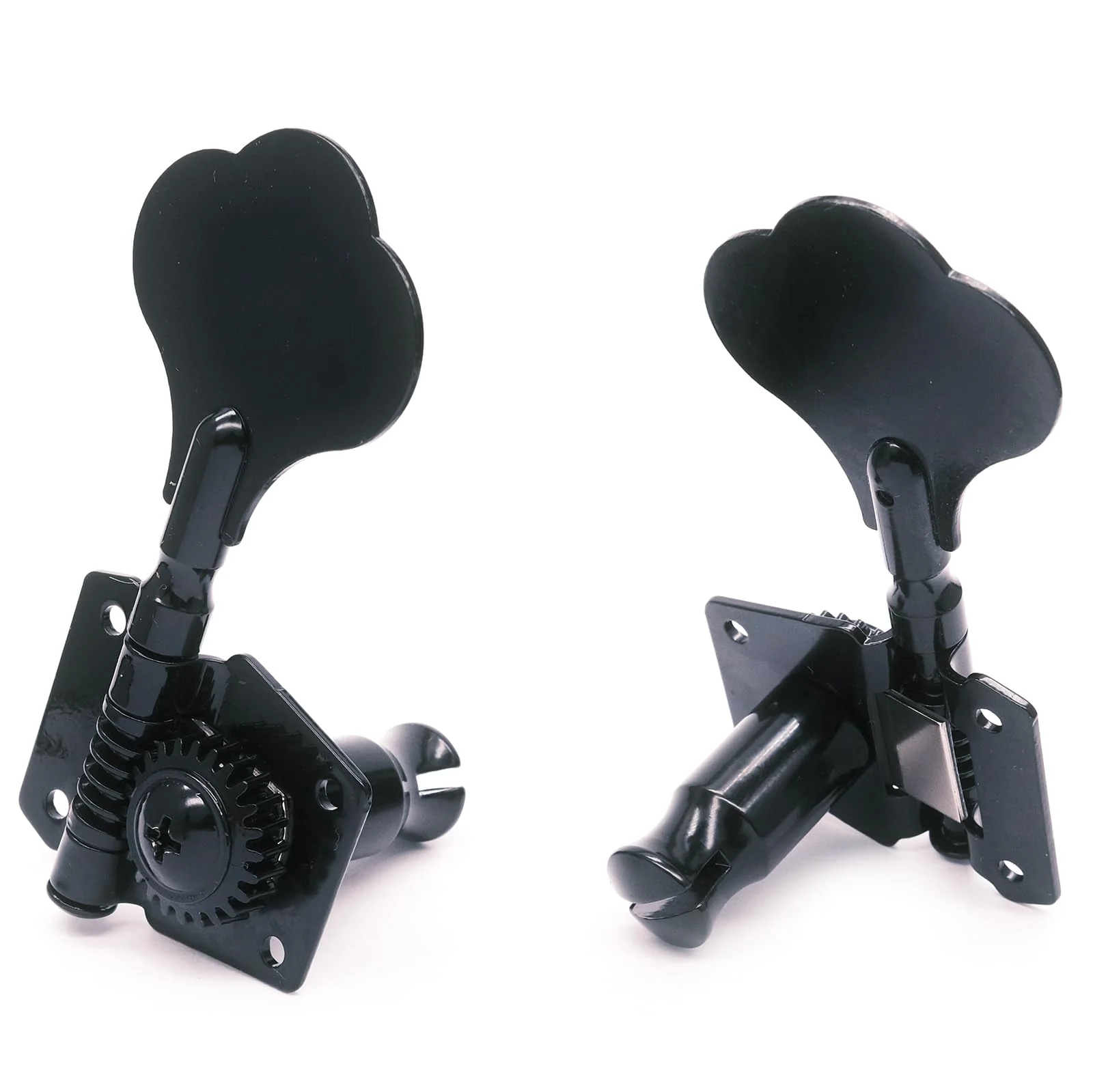 4R Opened Electric Bass Guitar Tuning Pegs Machine Heads Tuners for Bass for Jazz Precision P Bass Replacement (4R Black) 4R Black - Image 2