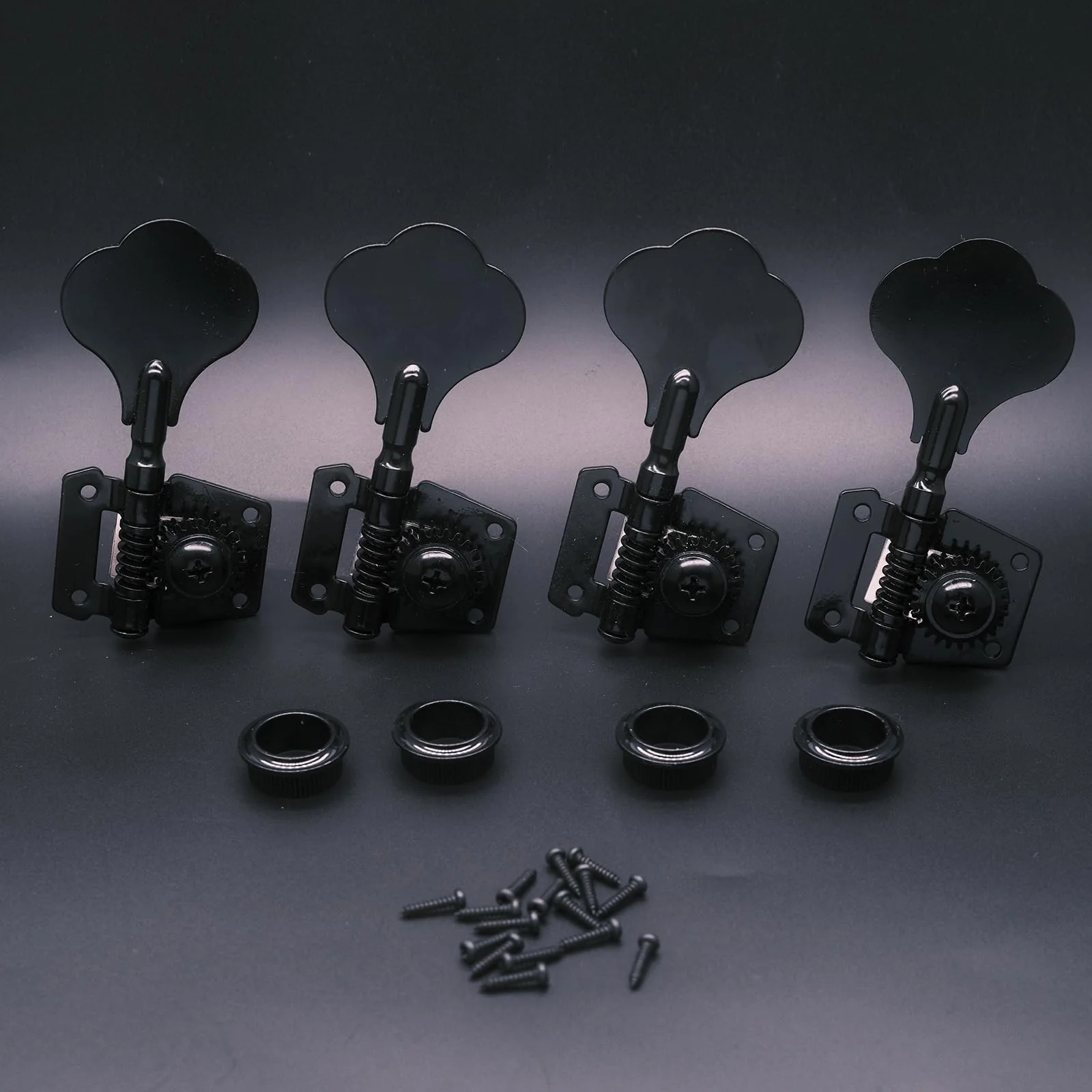 4R Opened Electric Bass Guitar Tuning Pegs Machine Heads Tuners for Bass for Jazz Precision P Bass Replacement (4R Black) 4R Black - Image 5