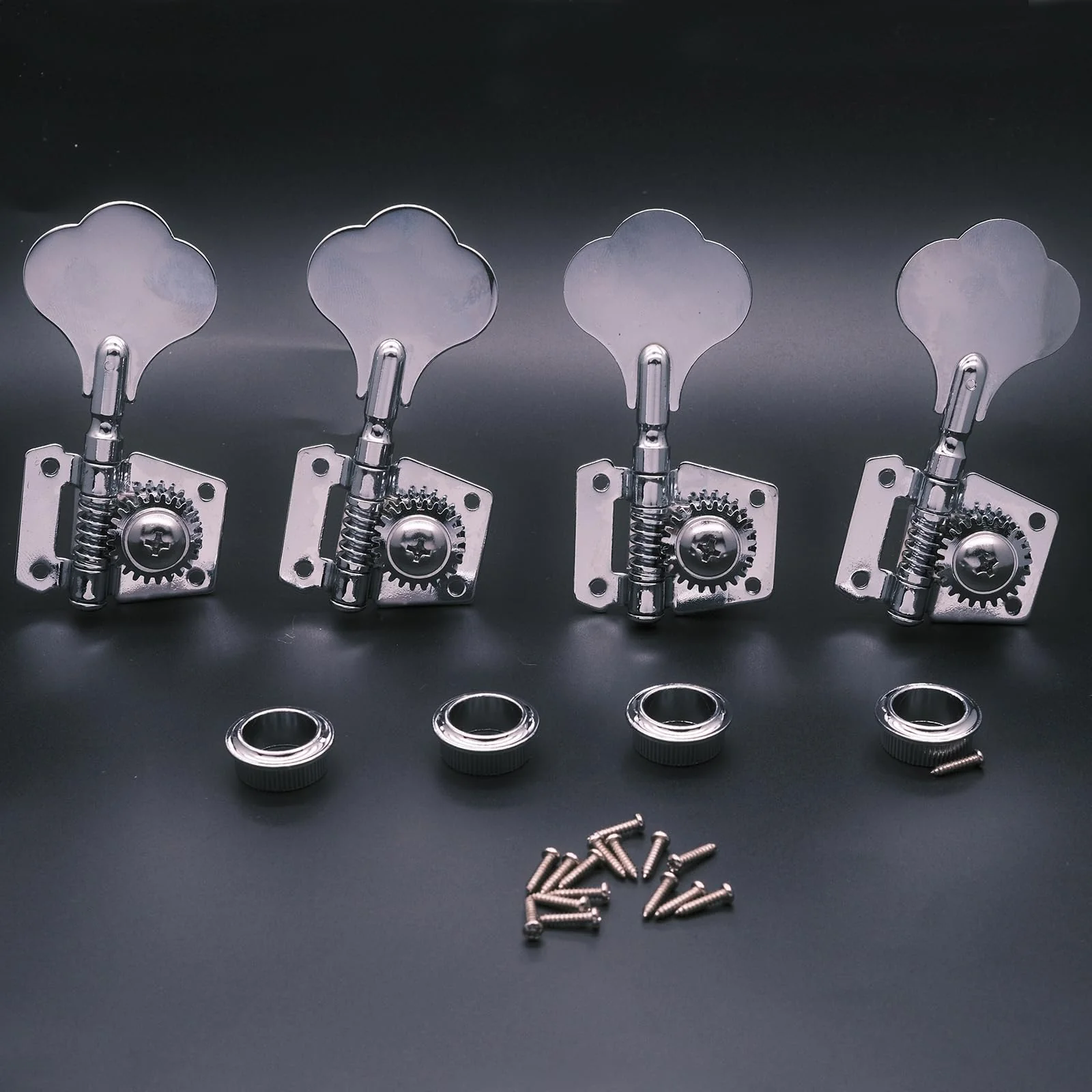 4R Opened Electric Bass Guitar Tuning Pegs Machine Heads Tuners for Bass for Jazz Precision P Bass Replacement (4R Chrome) 4R Chrome - Image 6