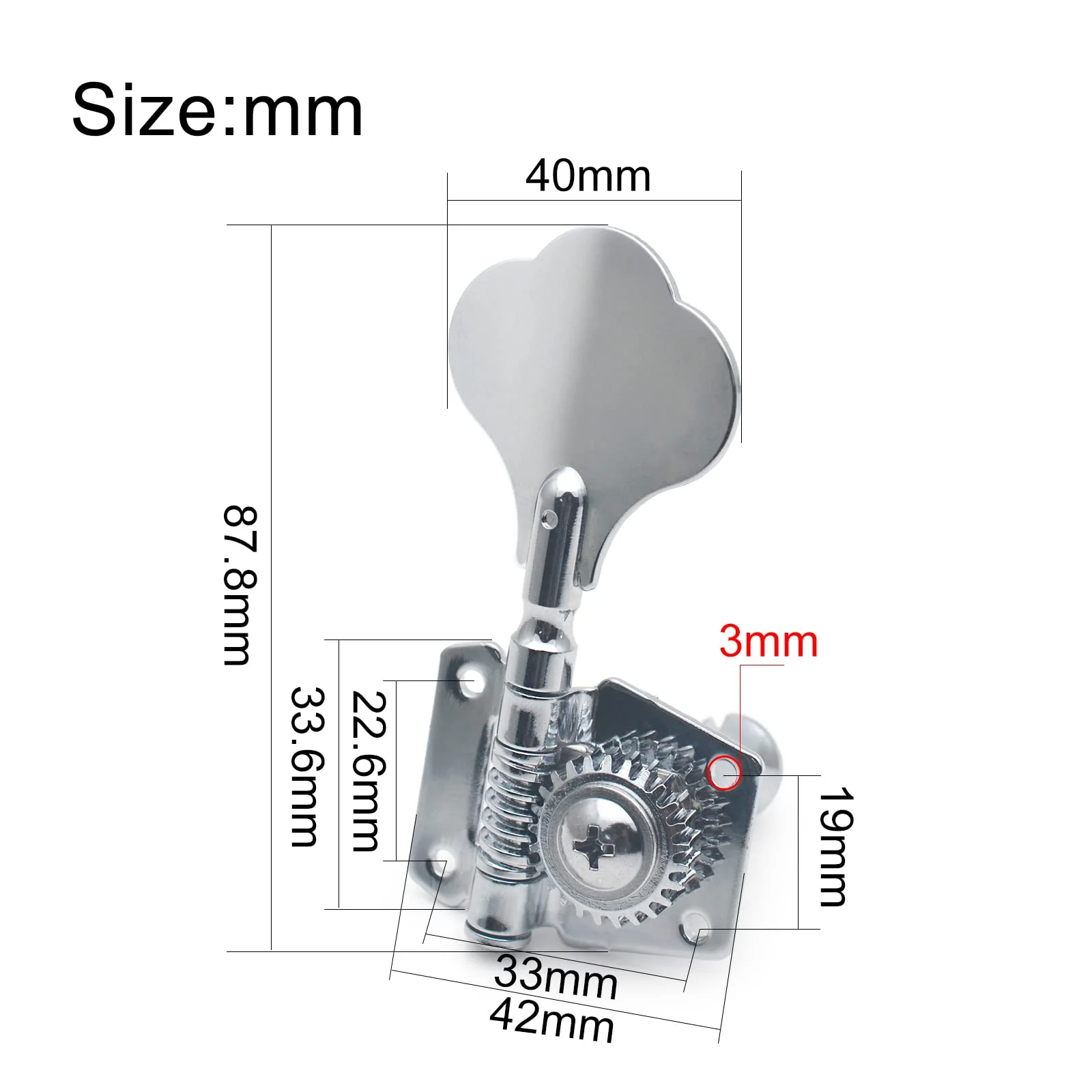 4R Opened Electric Bass Guitar Tuning Pegs Machine Heads Tuners for Bass for Jazz Precision P Bass Replacement (Chrome) Chrome - Image 4