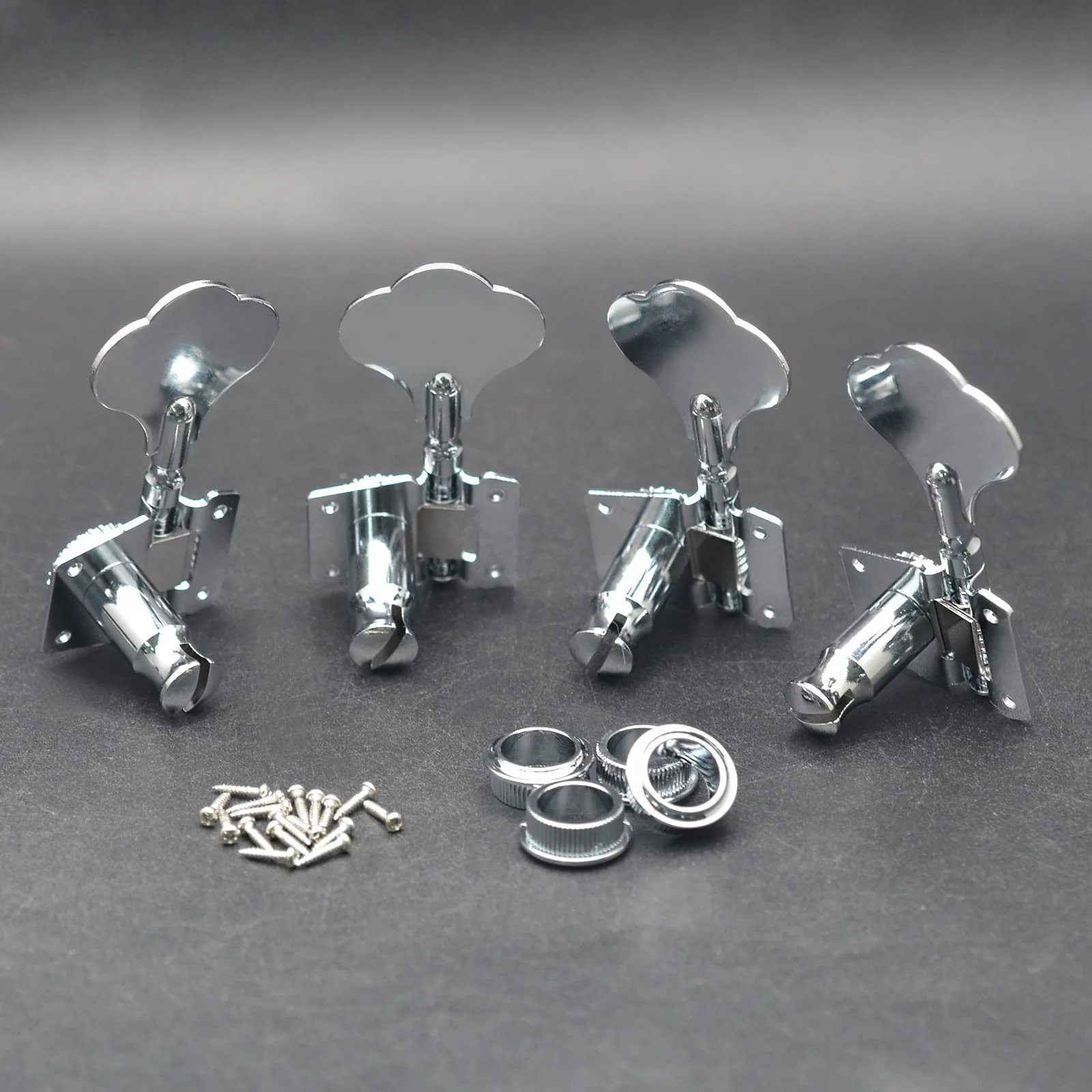 4R Opened Electric Bass Guitar Tuning Pegs Machine Heads Tuners for Bass for Jazz Precision P Bass Replacement (Chrome) Chrome - Image 6