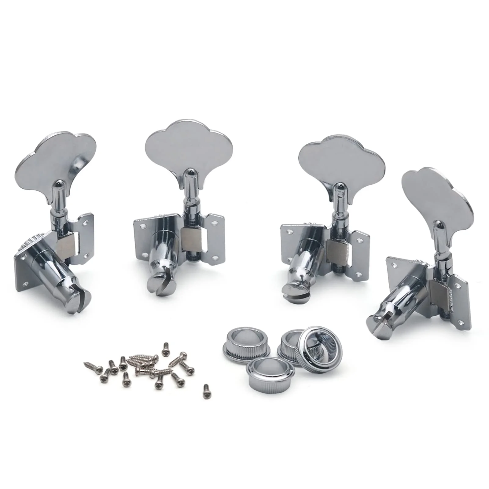 4R Opened Electric Bass Guitar Tuning Pegs Machine Heads Tuners for Bass for Jazz Precision P Bass Replacement (Chrome) Chrome - Image 7