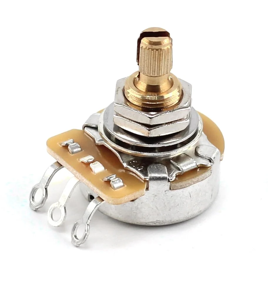4x TAOT Custom CTS 500K Pot 3/8” Short Split Shaft Audio Taper 10% Tolerance Clear Stamping - Image 2