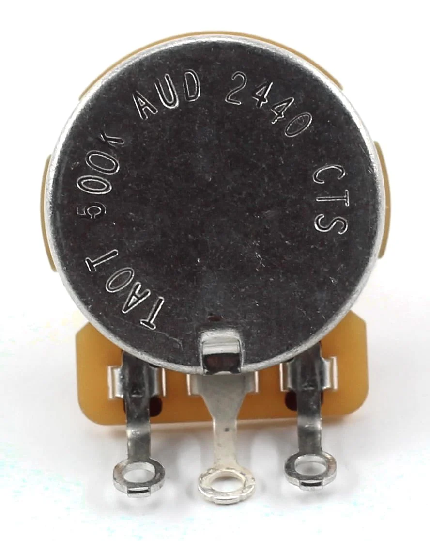 4x TAOT Custom CTS 500K Pot 3/8” Short Split Shaft Audio Taper 10% Tolerance Clear Stamping - Image 4