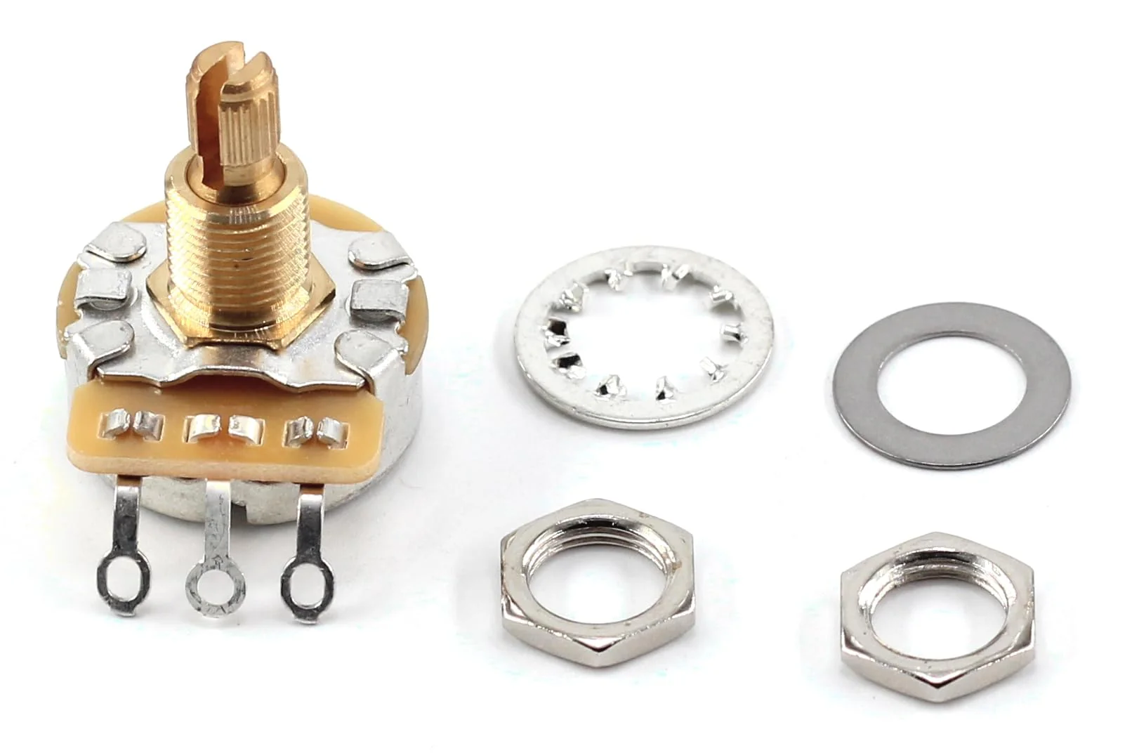 4x TAOT Custom CTS 525K Pots 3/8” Short, 10% Tolerance + 2x Orange Drop .022uf 200V Caps + 14" Buss wire Clear Stamping - Image 2