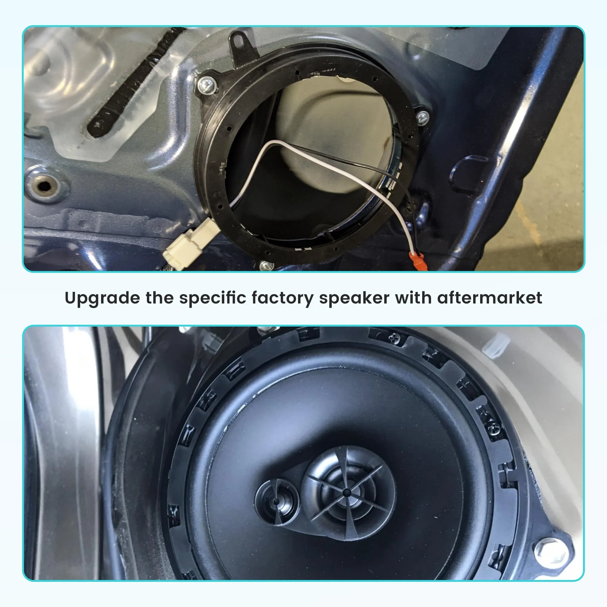 5.25"-6.5" Front Door Speaker Adapter Bracket for 1995-2016 Chrysler/Dodge/Jeep, 5 1/4 - 6 1/2 Inch Aftermarket Speaker Ring Adapter Solid Plastic, 2PCS - Image 5