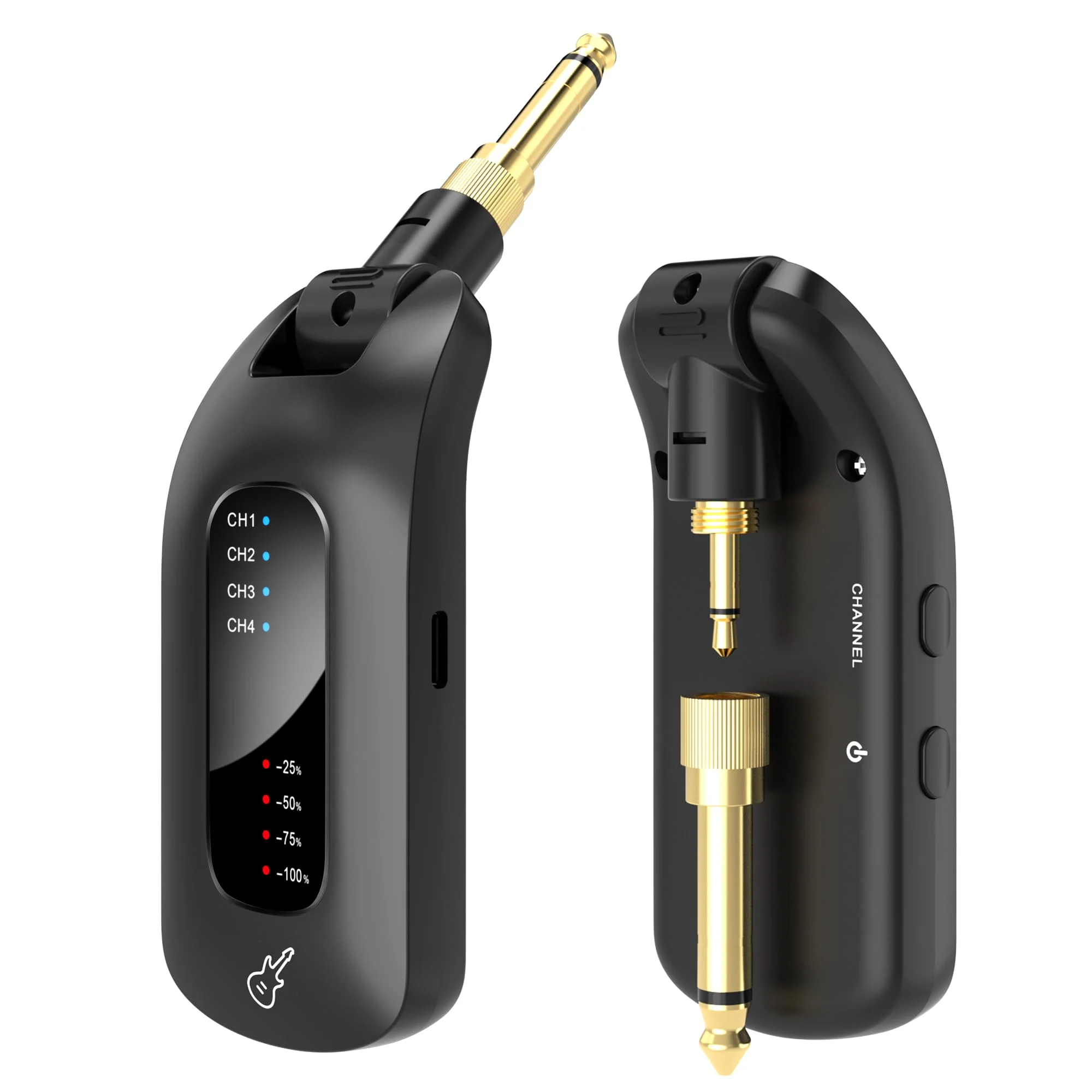 5.8GHz Wireless Guitar Audio System - Rechargeable Transmitter and Receiver with 4 Channels, Low Latency and Over 164ft Long Range Transmission, Compatible Guitar Bass Electric Instruments 5.8GHz - Image 9
