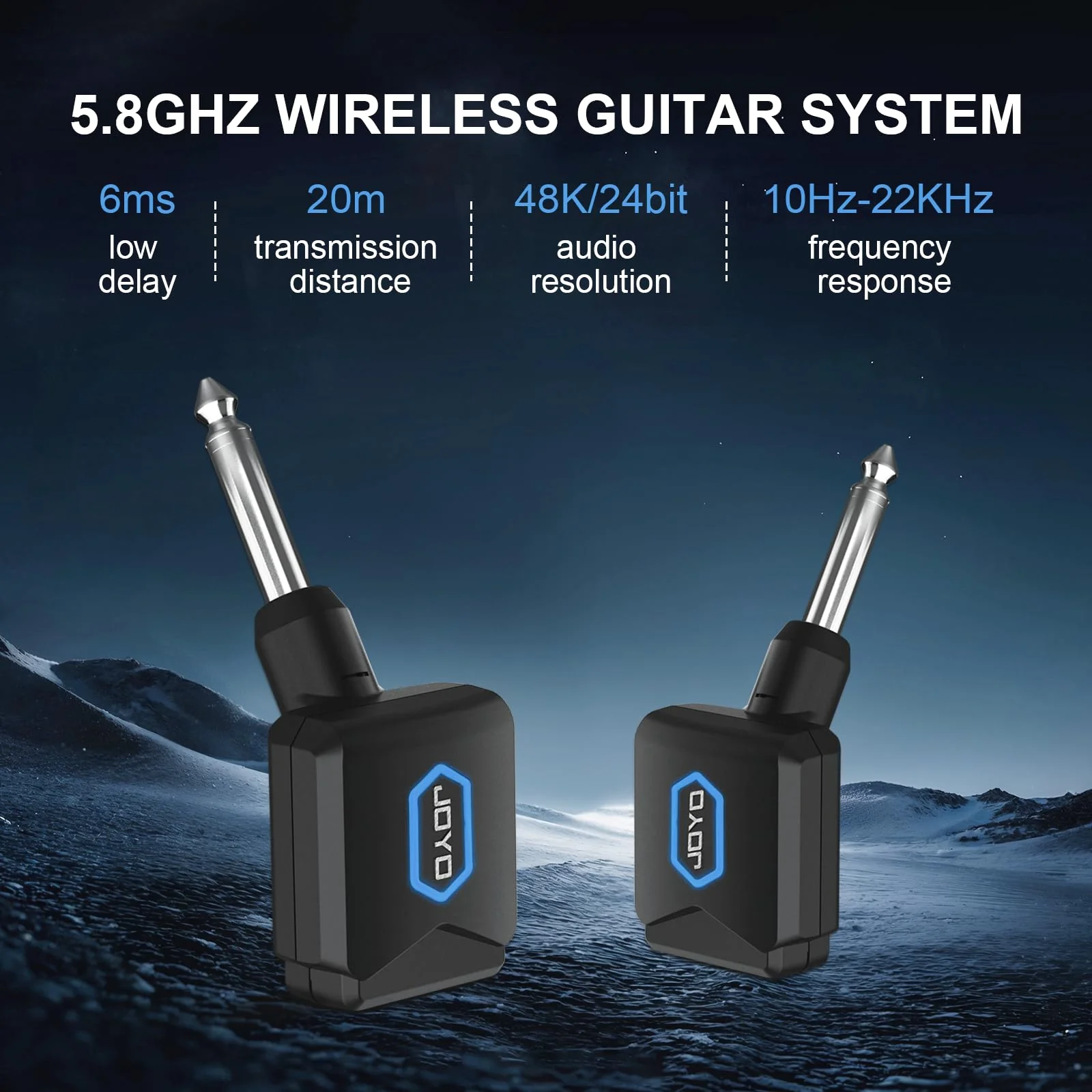 5.8Ghz Wireless Guitar Transmitter Receiver Guitar System with Charging Box for Electric Guitar Bass 4 Audio Channels (JW-06) - Image 2
