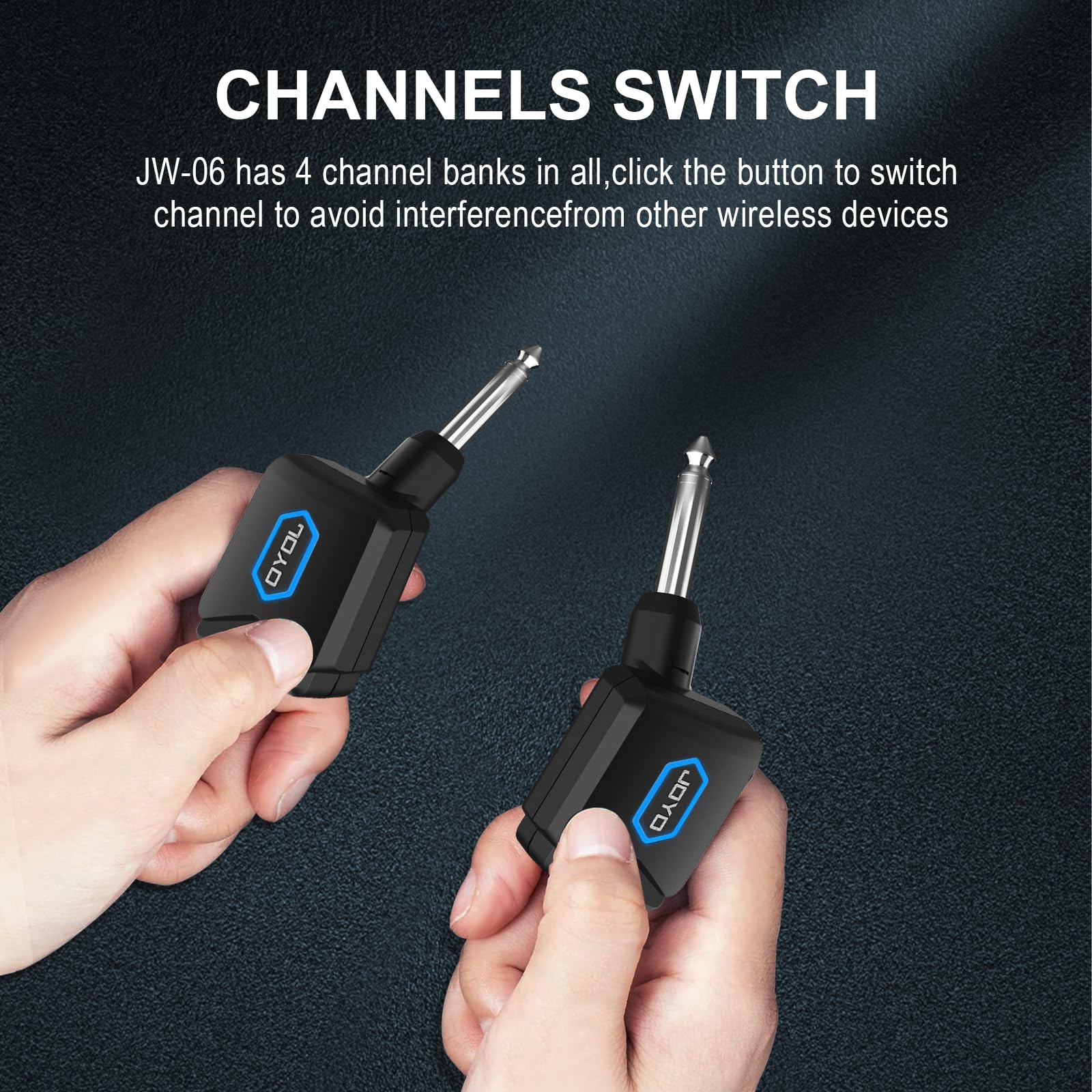 5.8Ghz Wireless Guitar Transmitter Receiver Guitar System with Charging Box for Electric Guitar Bass 4 Audio Channels (JW-06) - Image 5
