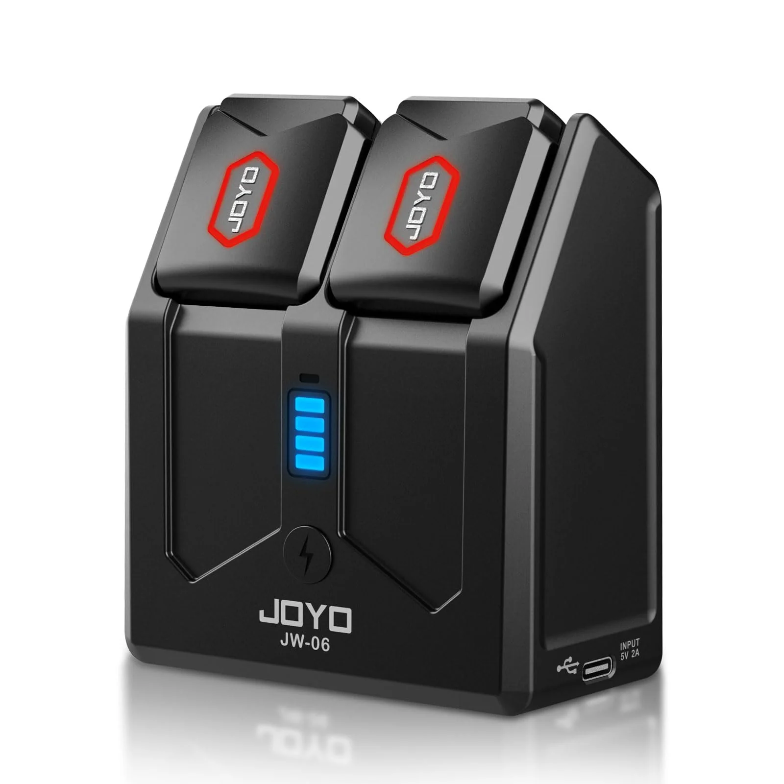 5.8Ghz Wireless Guitar Transmitter Receiver Guitar System with Charging Box for Electric Guitar Bass 4 Audio Channels (JW-06) - Image 8