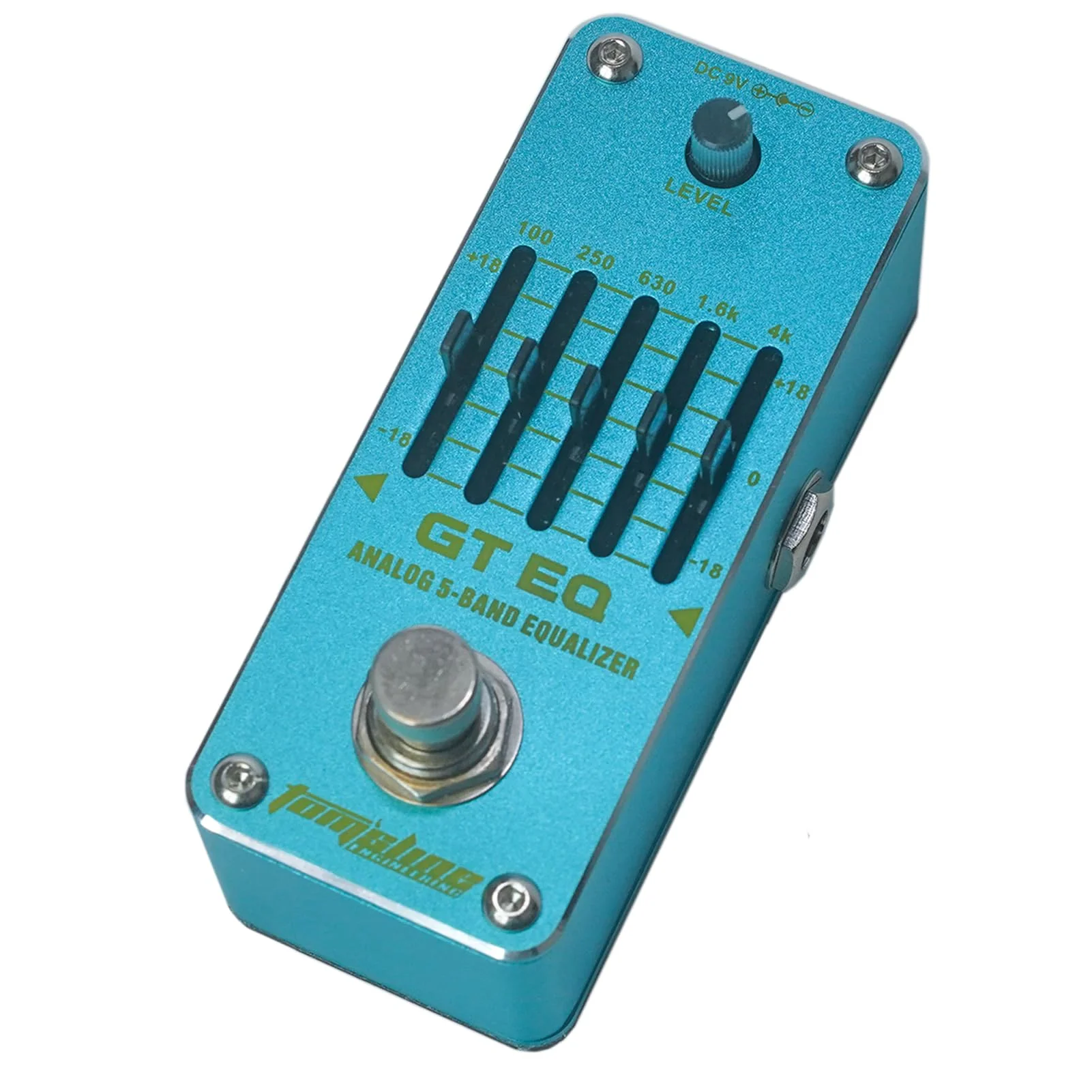 5 Band EQ Mini Guitar Pedal, Analog EQ Pedal, 5 Band GT Electric Guitar Equalizer (100Hz 250Hz 630Hz 1.6kHz 4kHz) Provides ±18dB for Each Band EQ Seeker for Guitar True Bypass Blue - Image 2