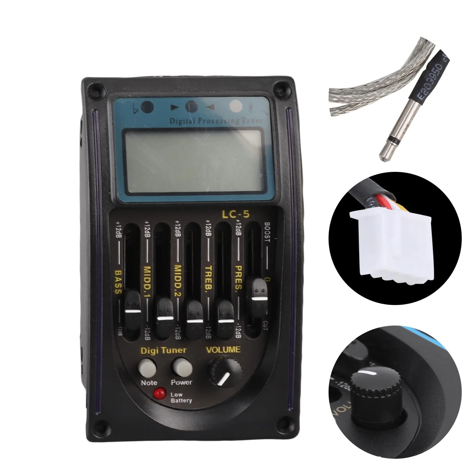 5 Band Guitar Pickup EQ Equalizer Piezo Pickup with LCD Display Tuning Function Guitar Preamp Pickup - Image 5