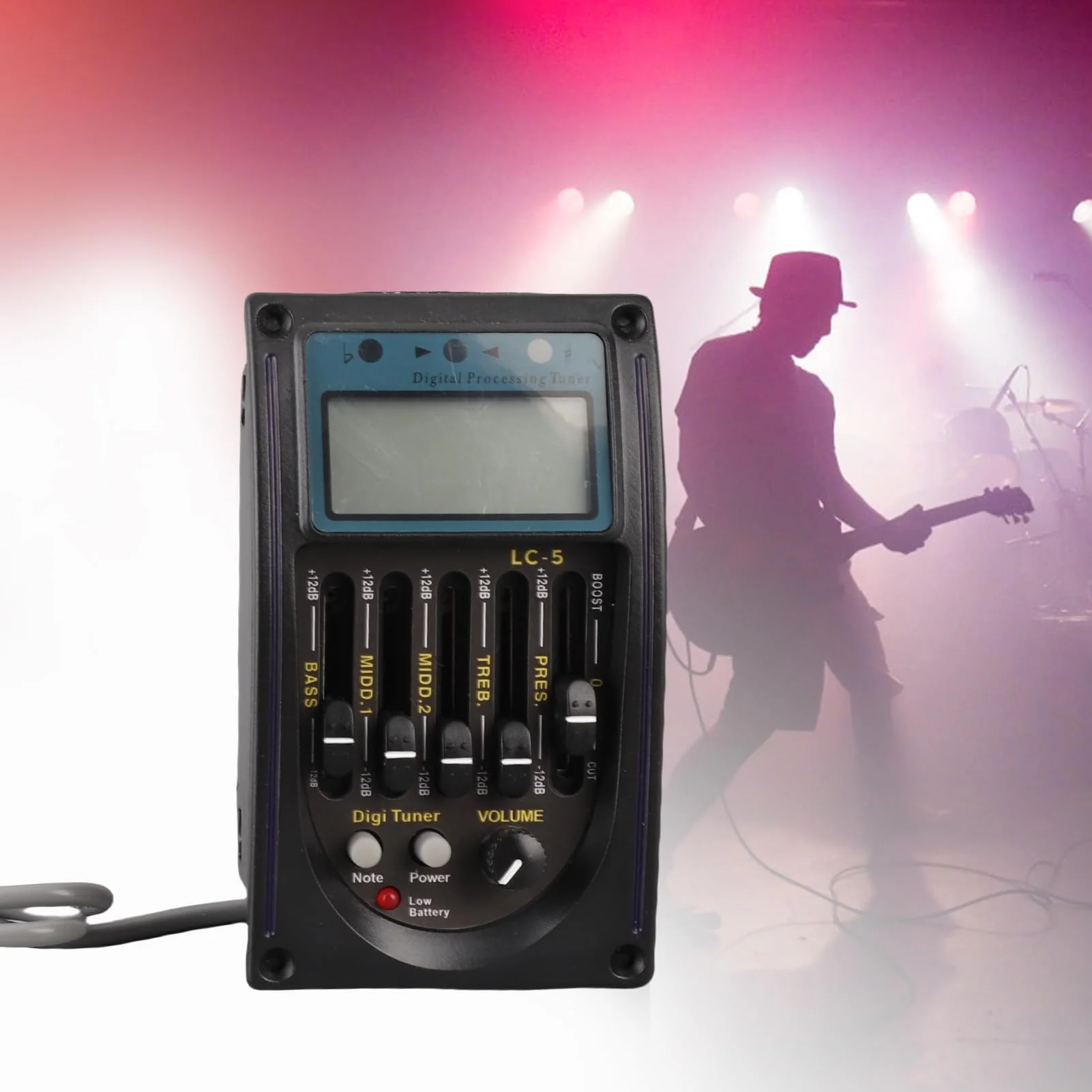 5 Band Guitar Pickup EQ Equalizer Piezo Pickup with LCD Display Tuning Function Guitar Preamp Pickup - Image 9